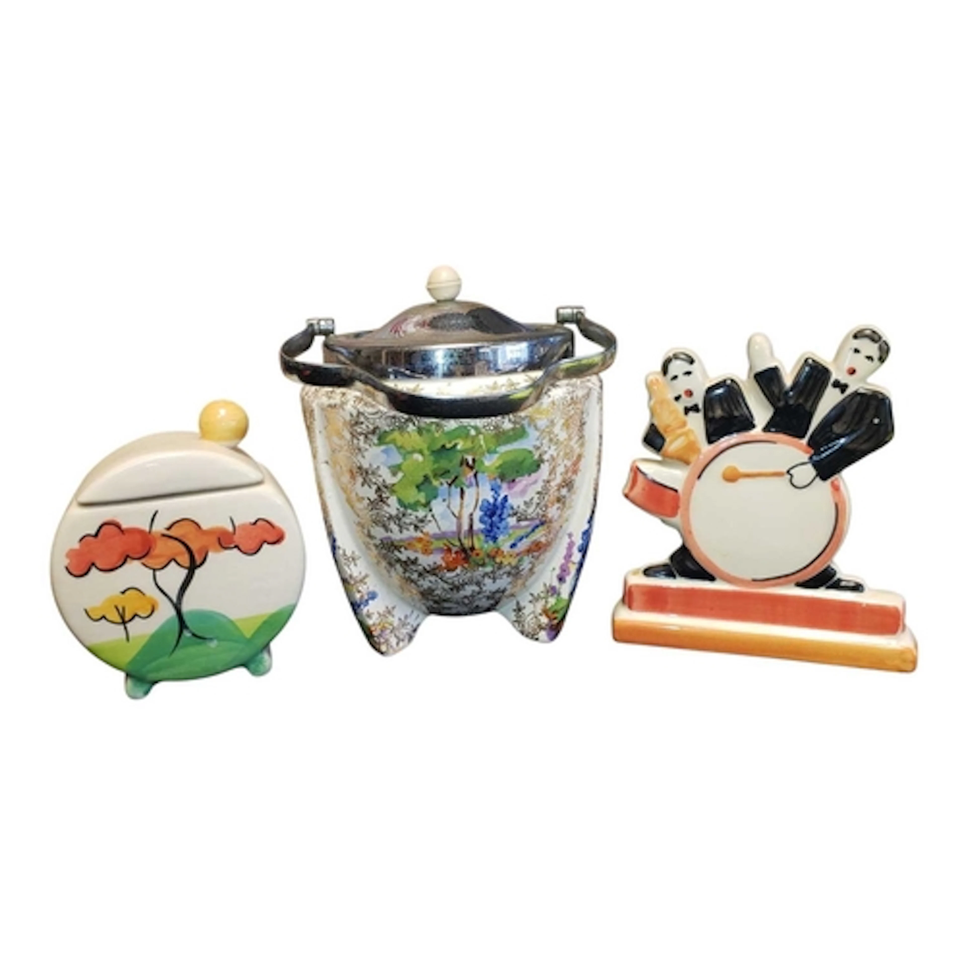Three 20th century Art Deco style studio pottery pieces. Com...