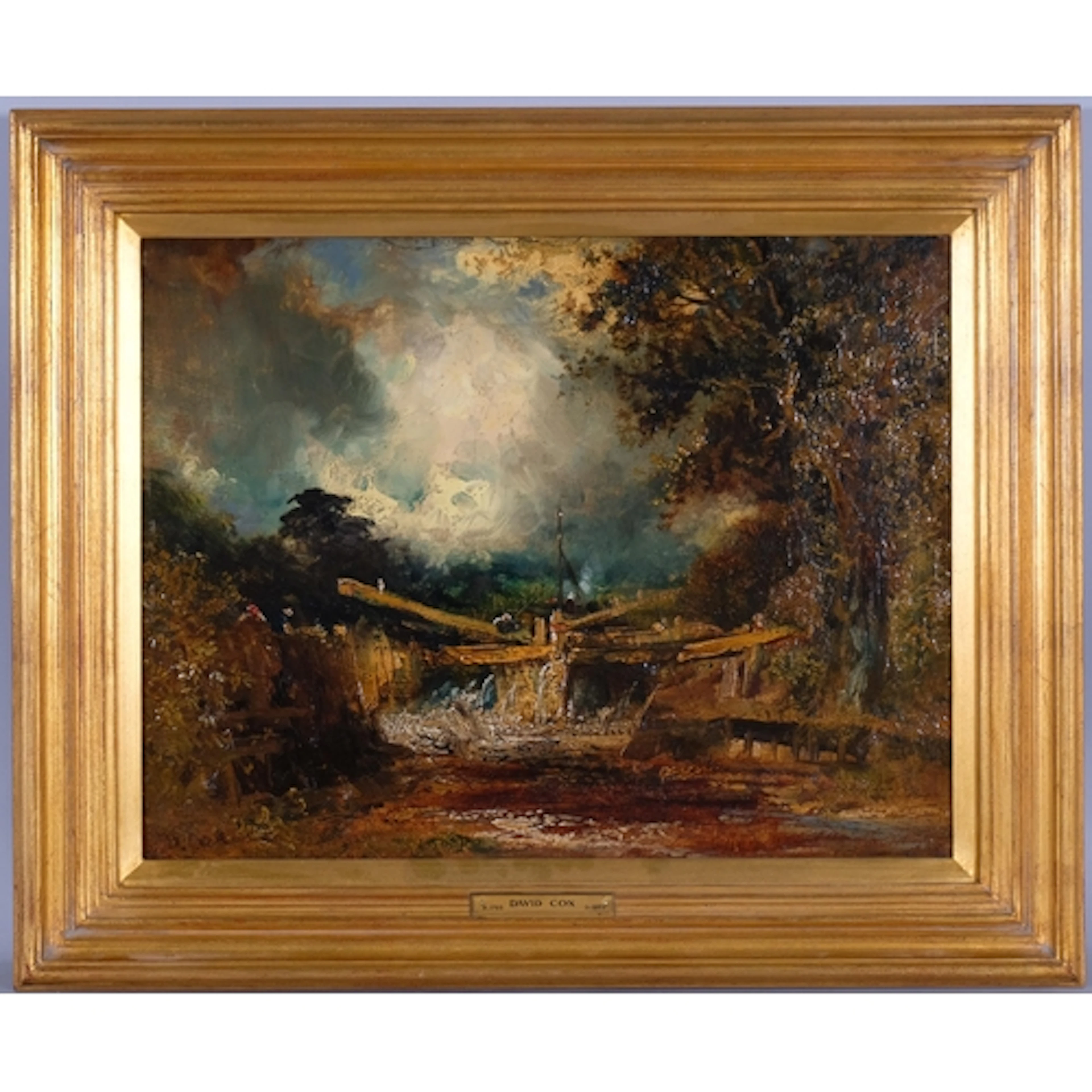 David Cox Senior OWS (1783 - 1859), a barge passing a lock i...