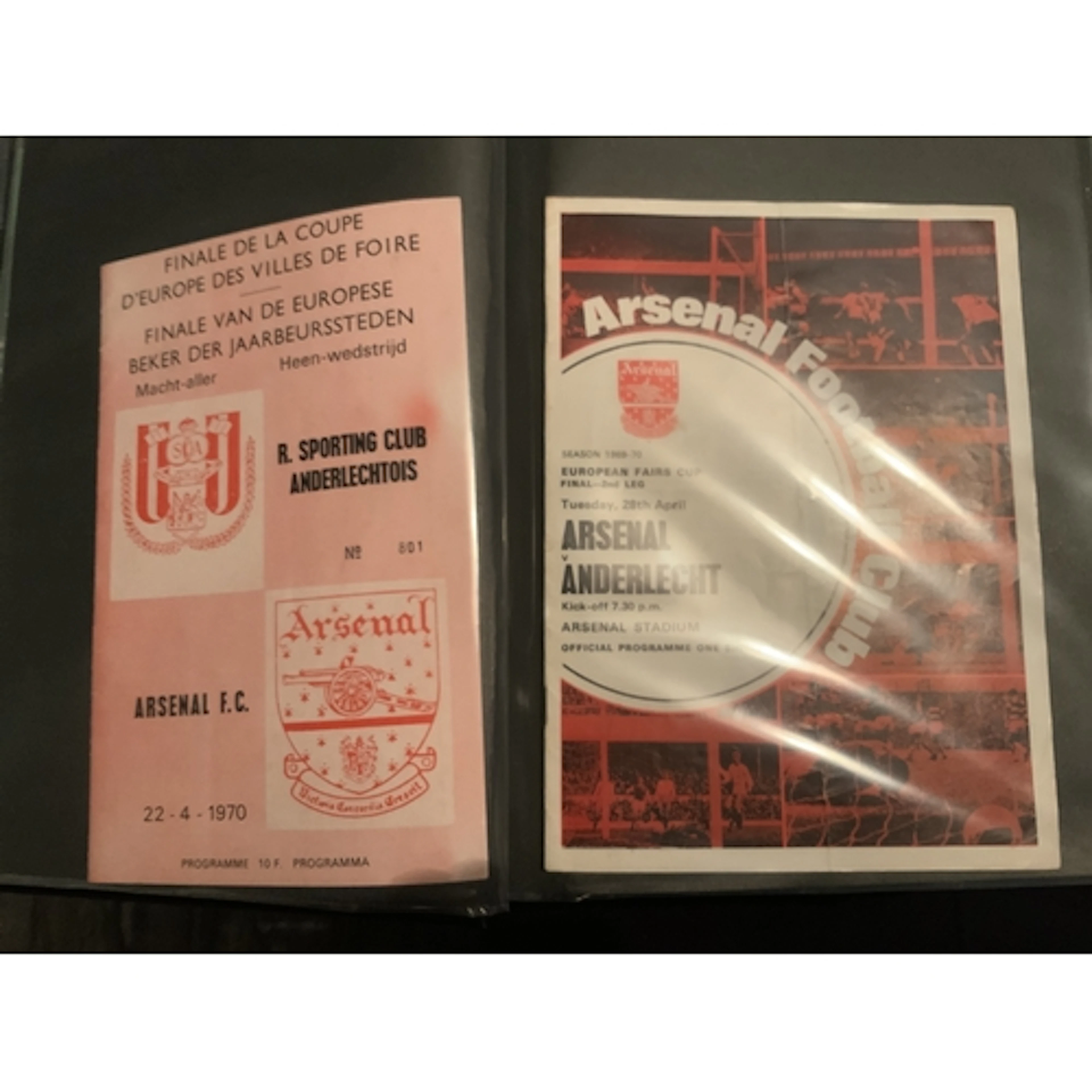 Arsenal In Europe Football Programmes + Tickets: Finals with...