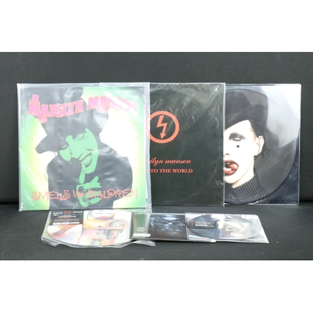 Vinyl - 2 Marilyn Manson LPs, 1 12", 2 10", 1 7" to include ...