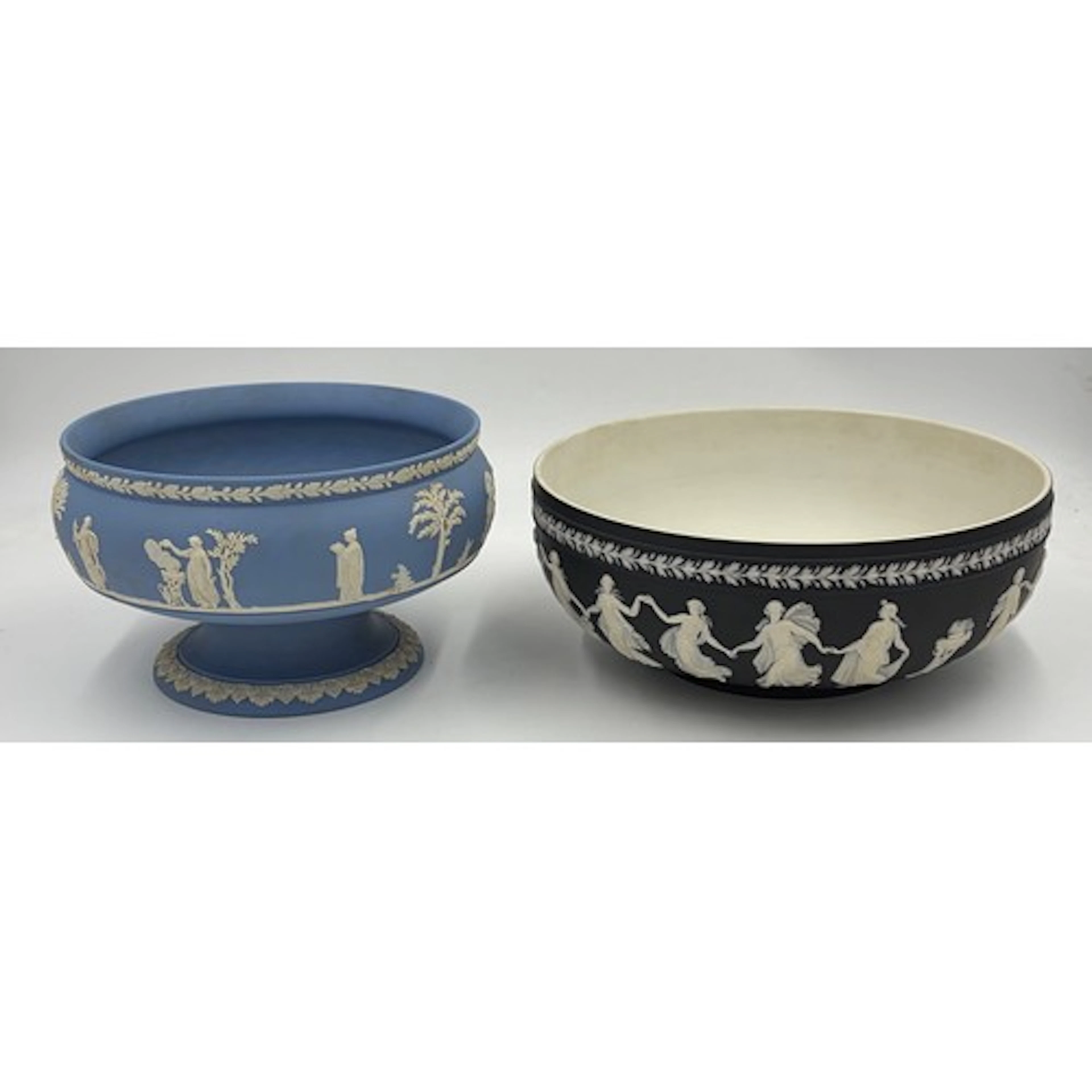 Wedgwood black and white jasper ware 'Dancing Hours' bowl, i...