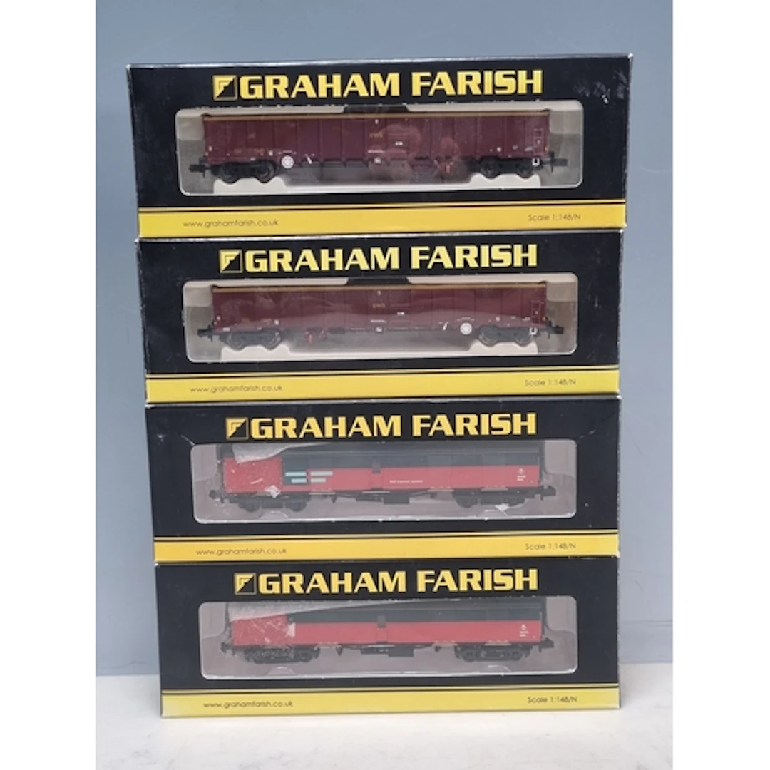Four boxed items of Graham Farish N gauge Rolling Stock comp...