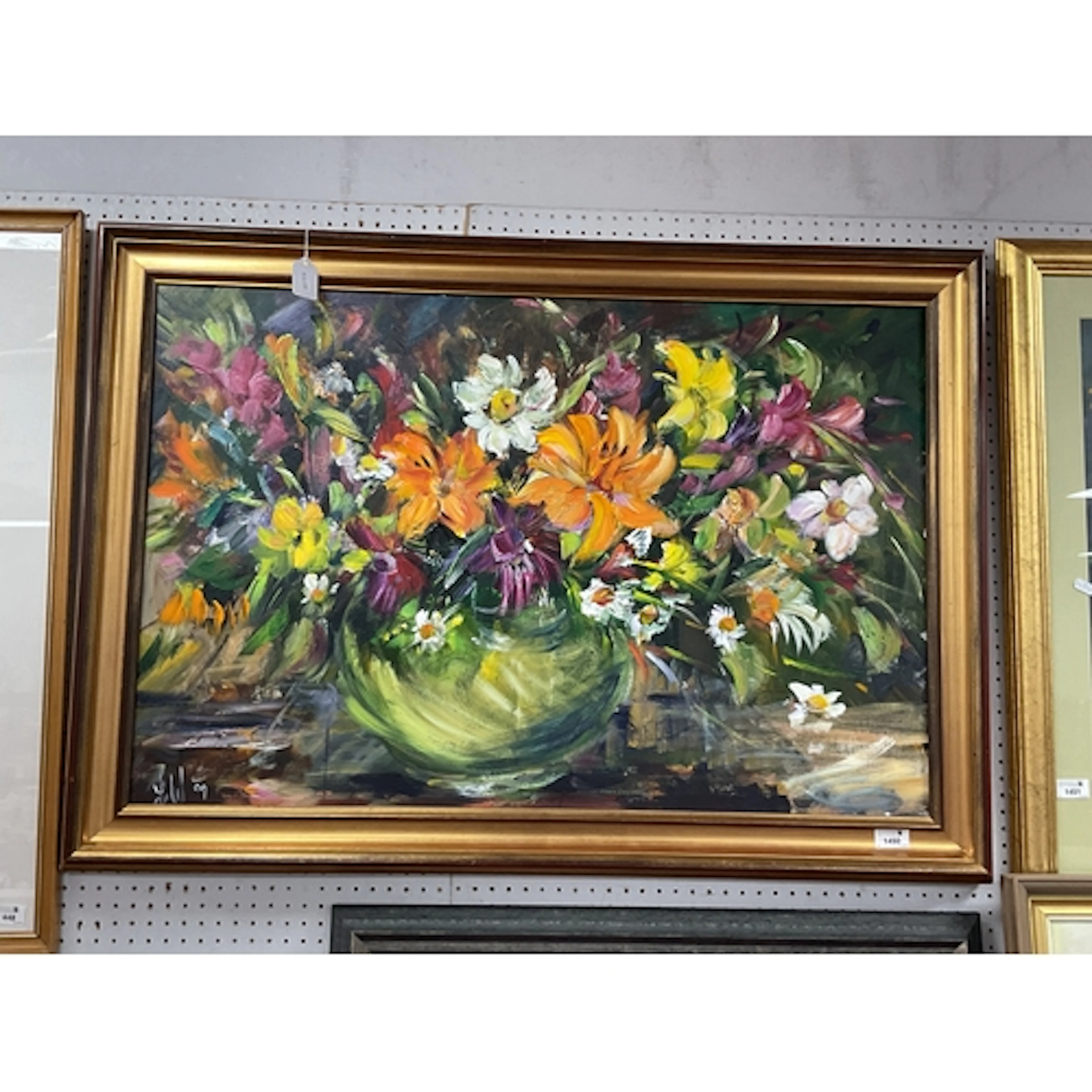 Lynne Wilkman (Sheffield Artist) Still Life of Flowers, oil ...