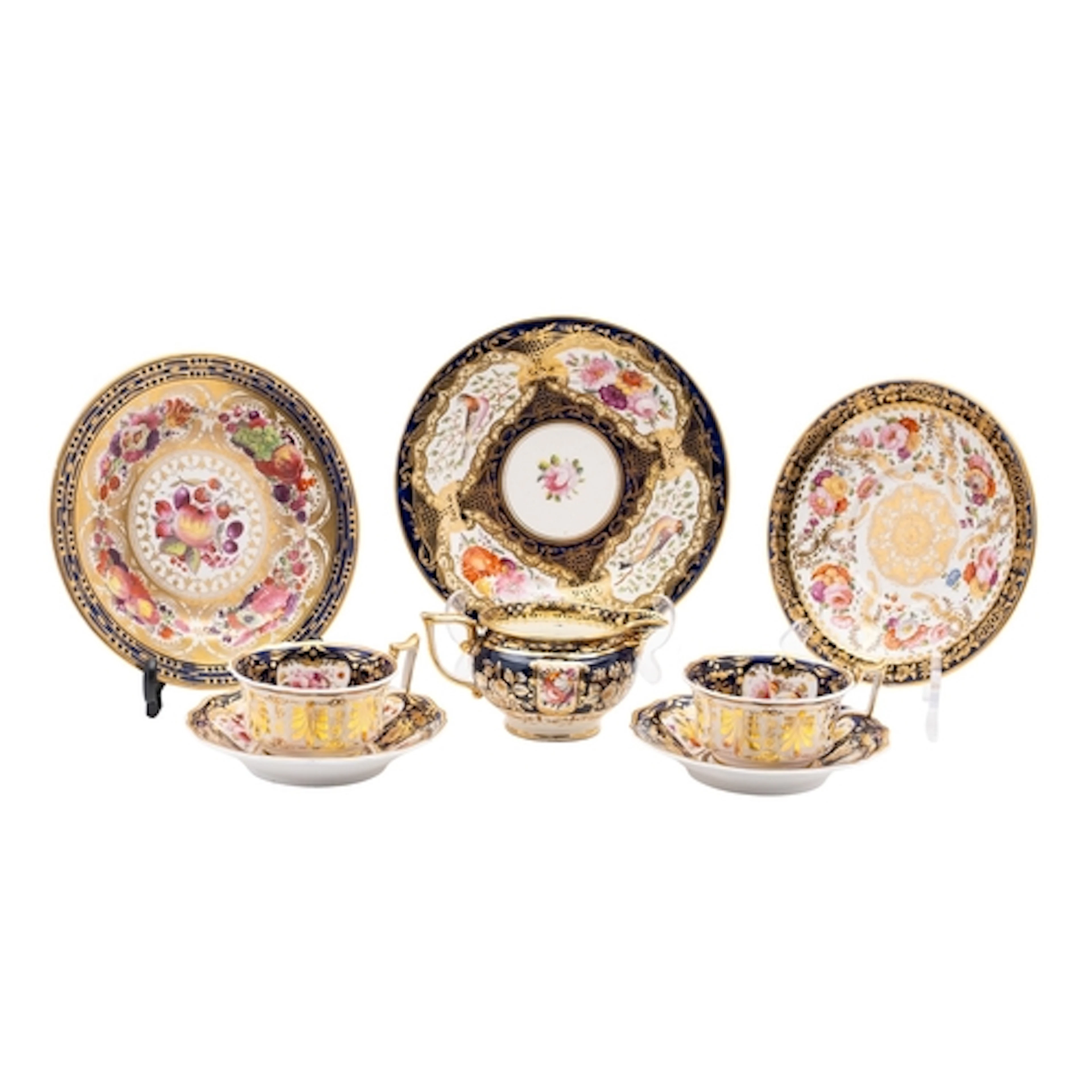 A group of Coalport cobalt blue ground wares, circa 1820 dec...