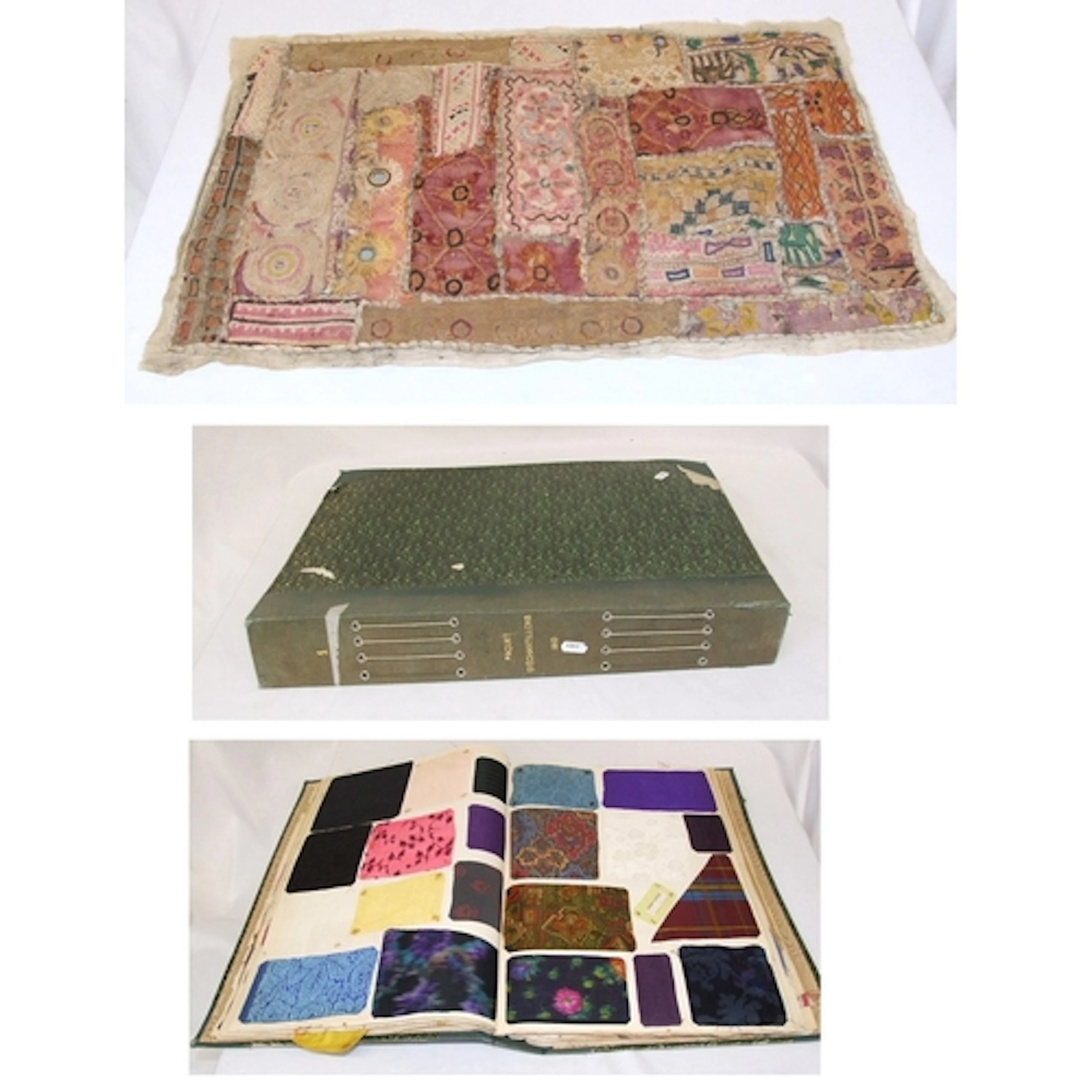 Piece Antique Asian? Fabric approx. 70cm x 40cm & Large Book...