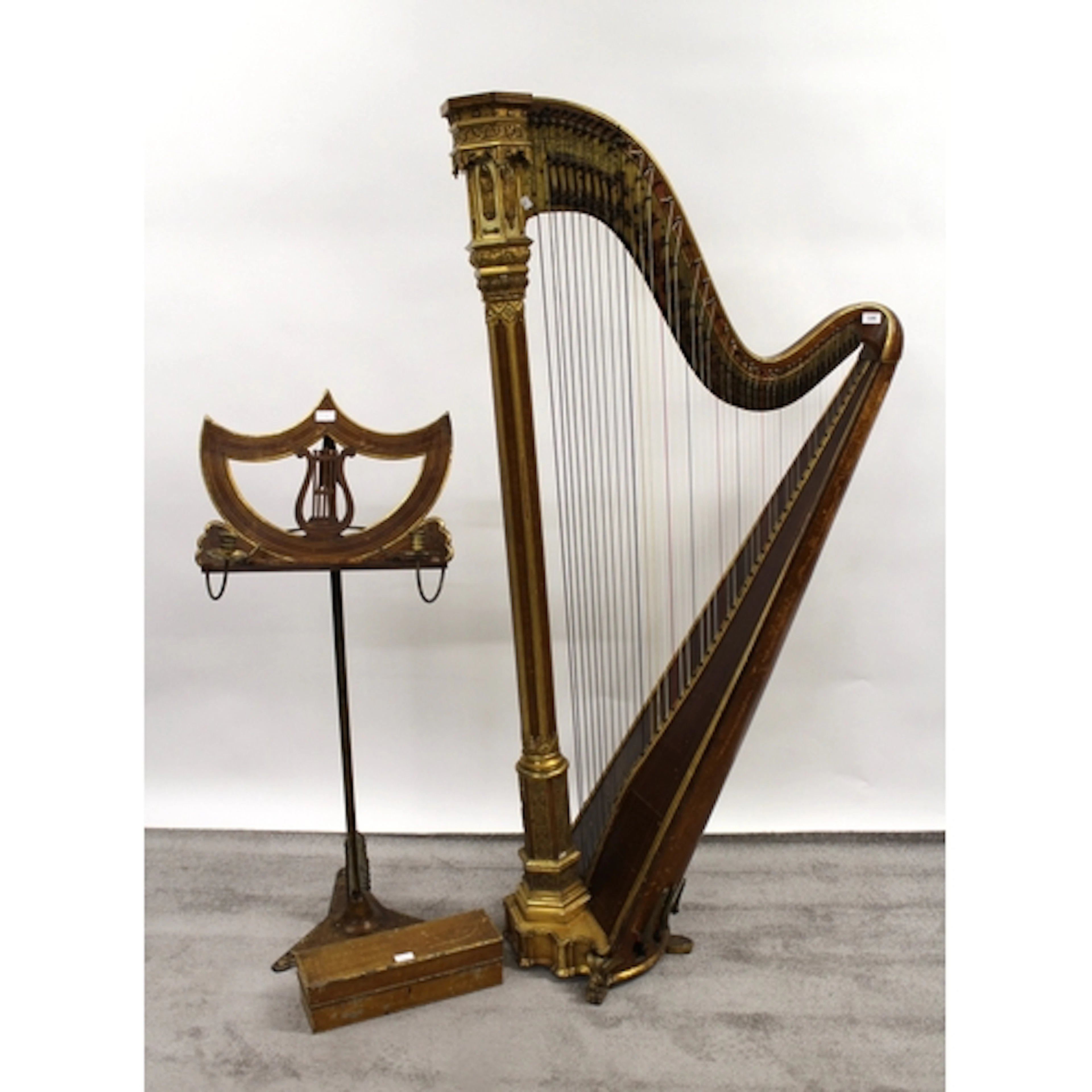 Sebastian & Pierre Erard gothic revival and giltwood pedal h...
