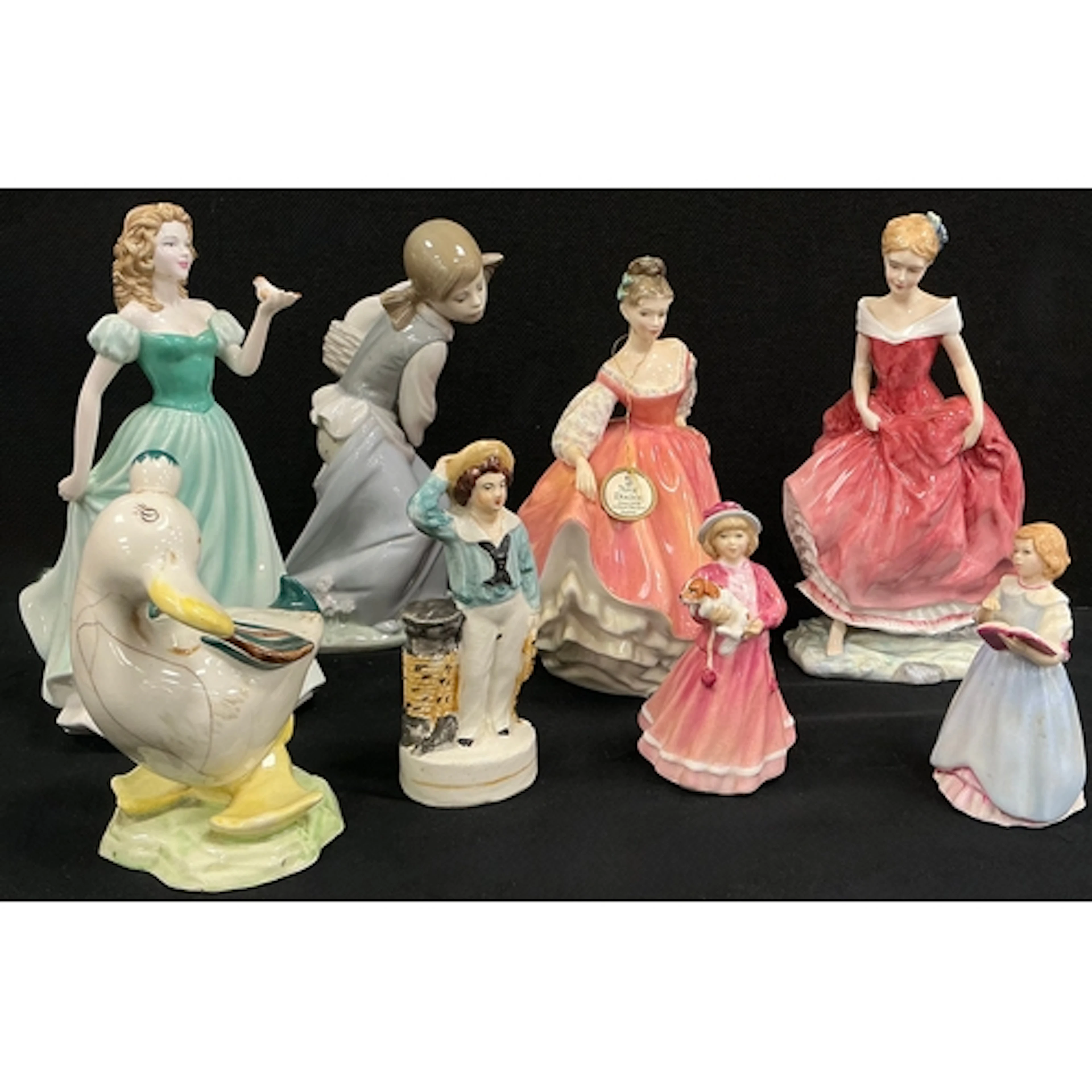 Royal Doulton figures including, fair lady, love song, summe...