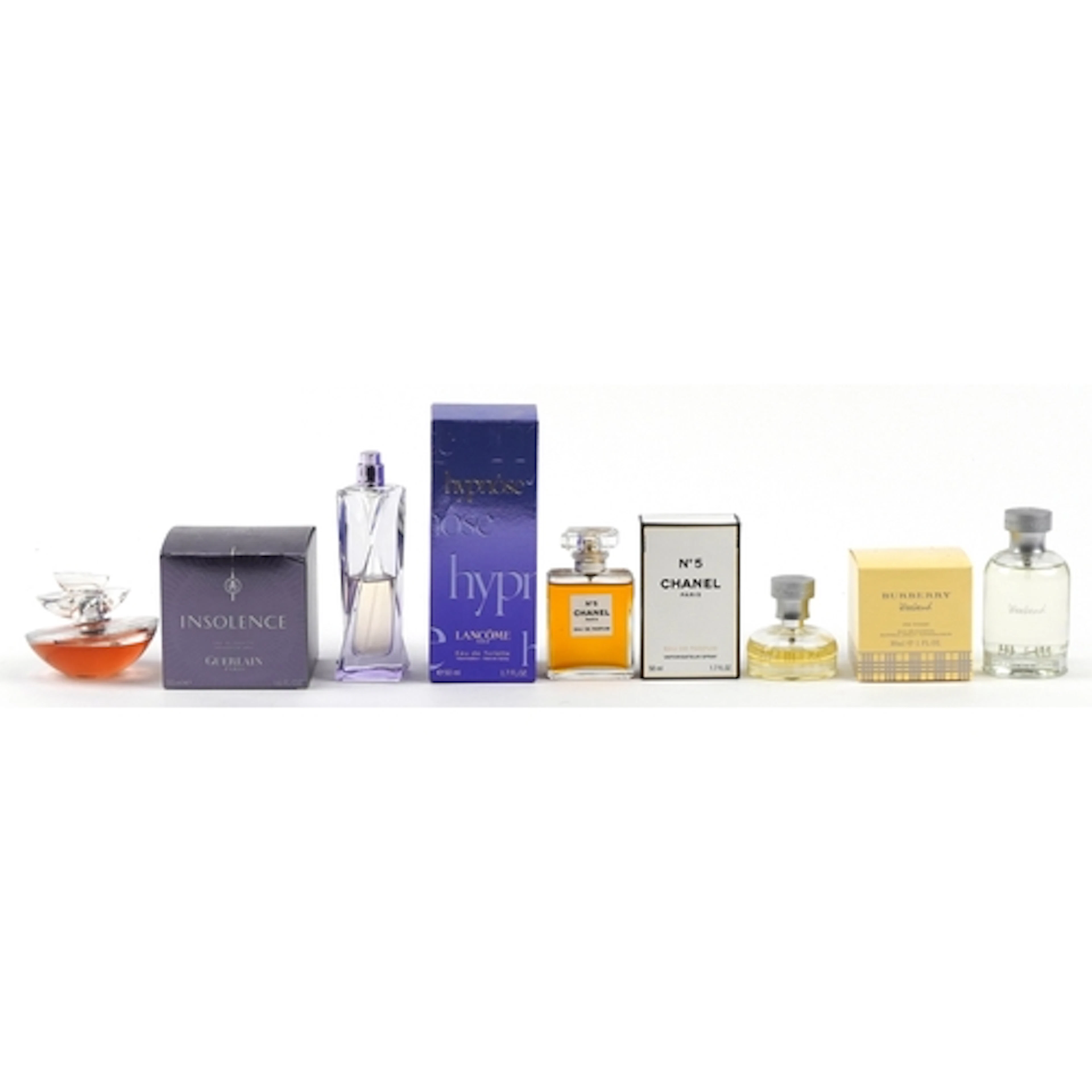 Five part used perfumes including Chanel No. 5, Weekend and ...
