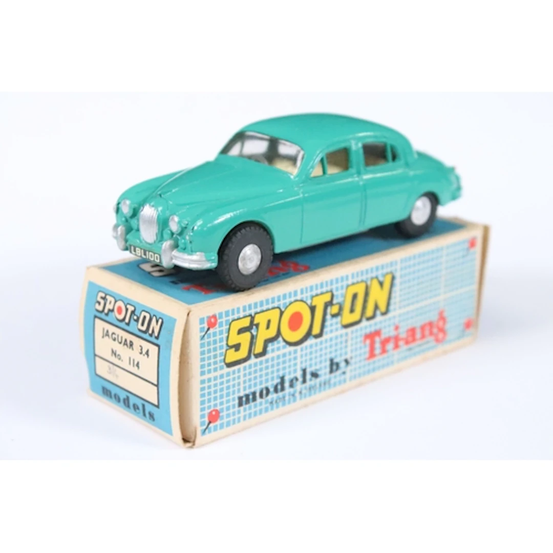 Boxed Triang Spot On 114 Jaguar 3.4 diecast model in sea gre...