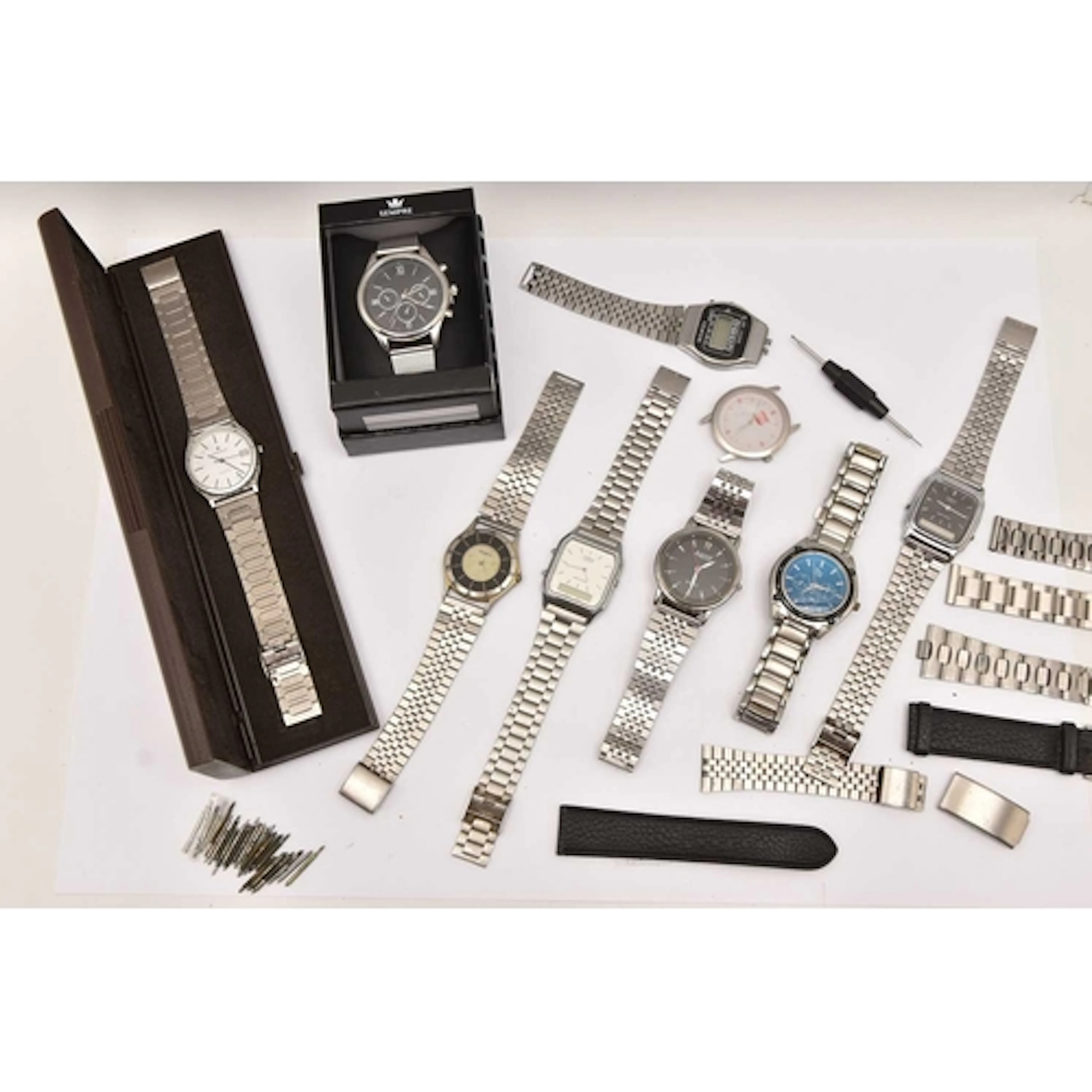 A COLLECTION OF WATCHES, to include a cased Sempre watch, a ...
