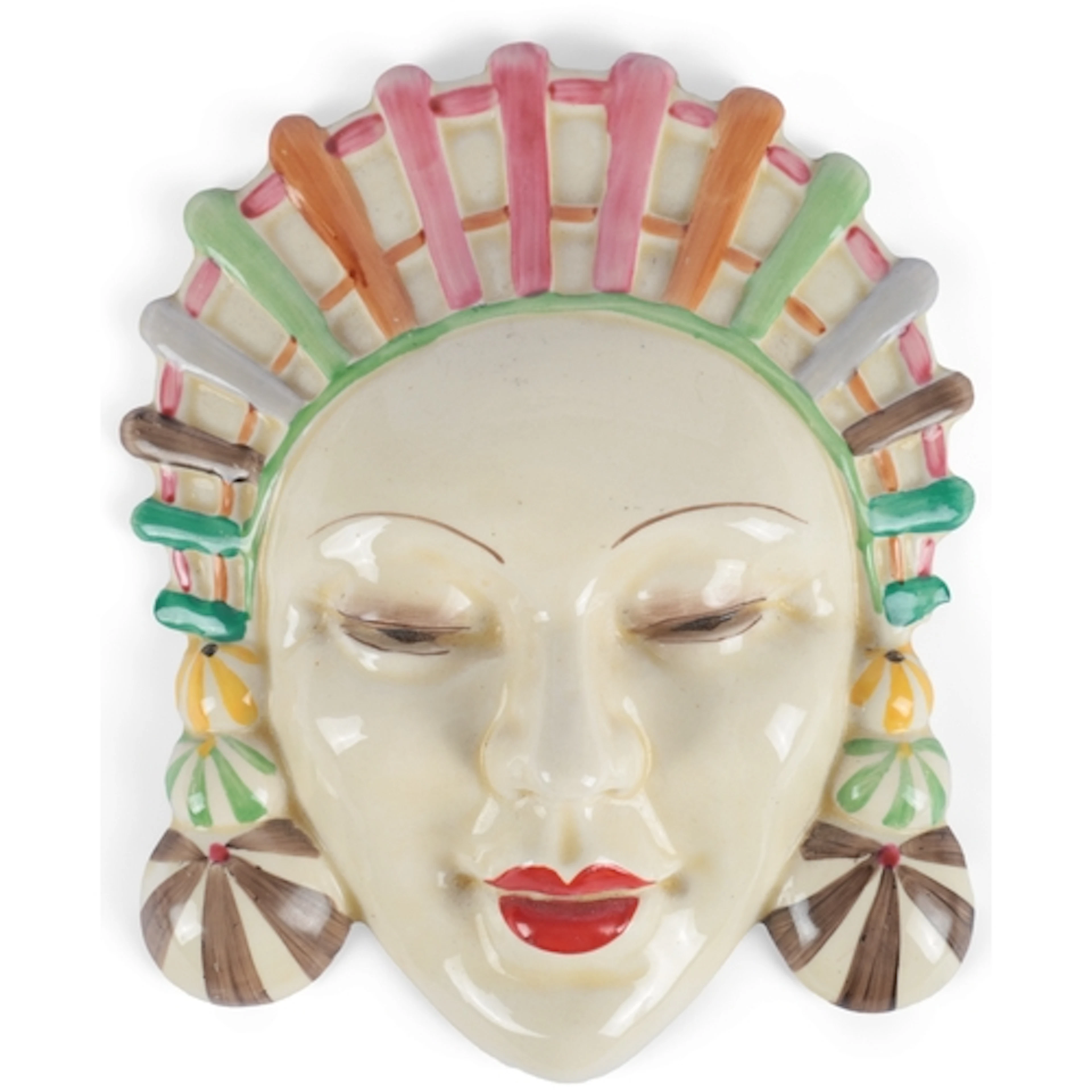 Clarice Cliff (1899-1972): A 'Marlene' wall mask, c.1933, bl...