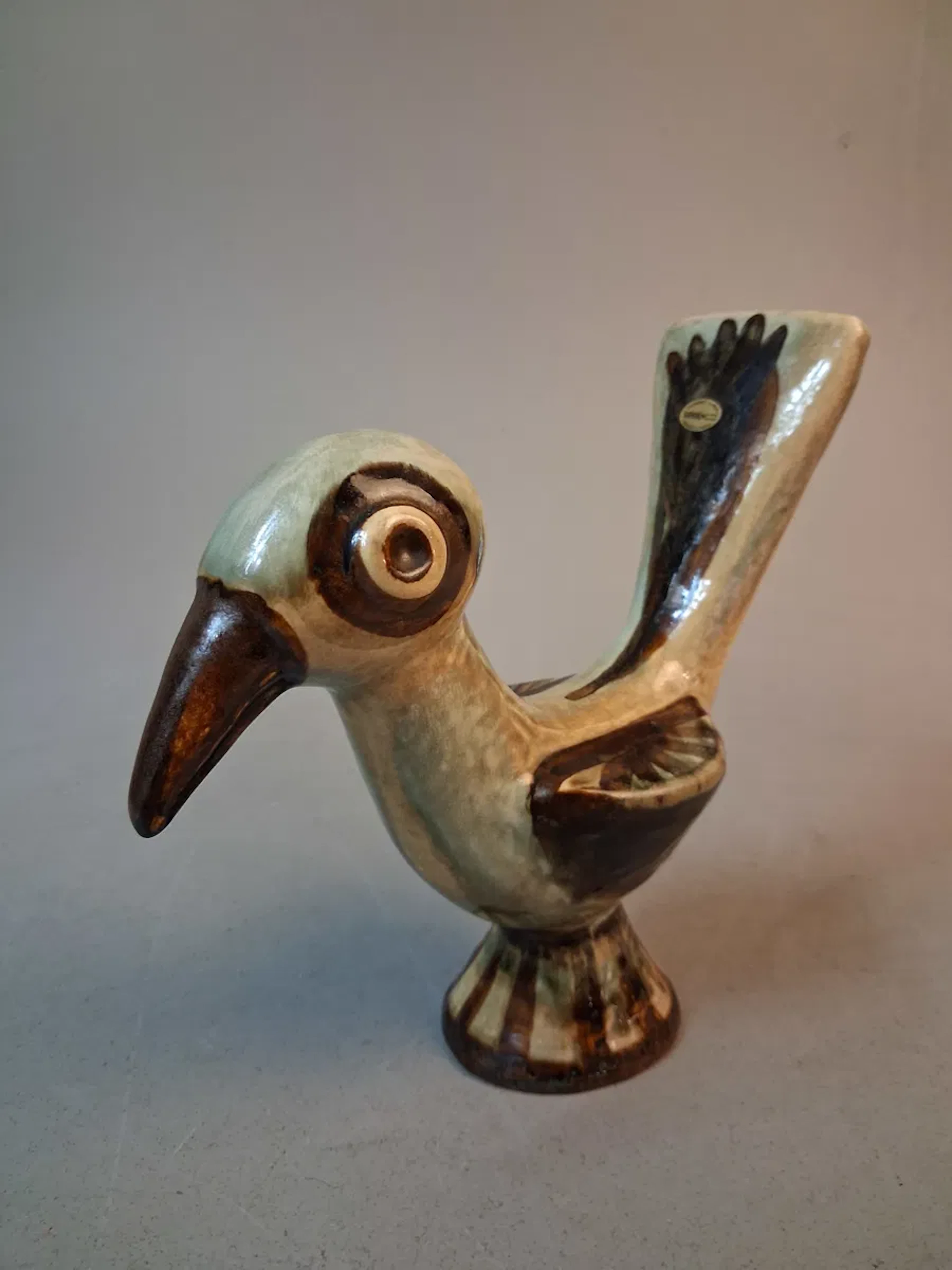 GERD HJORT PETERSEN. Figurin, "Fågel", Keramik, Søholm, Bornholm.