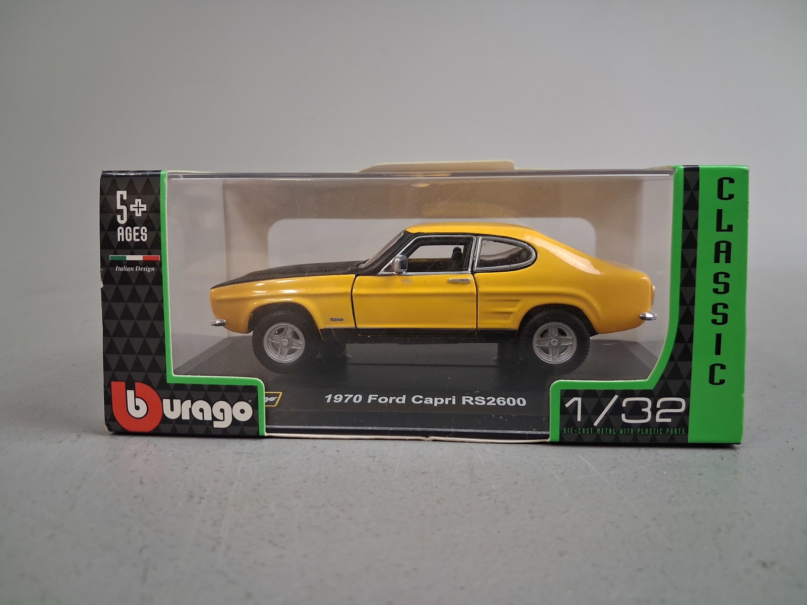 Samlarbil. Burago, 1970 Ford Capri, RS2600, Skala: 1/32.