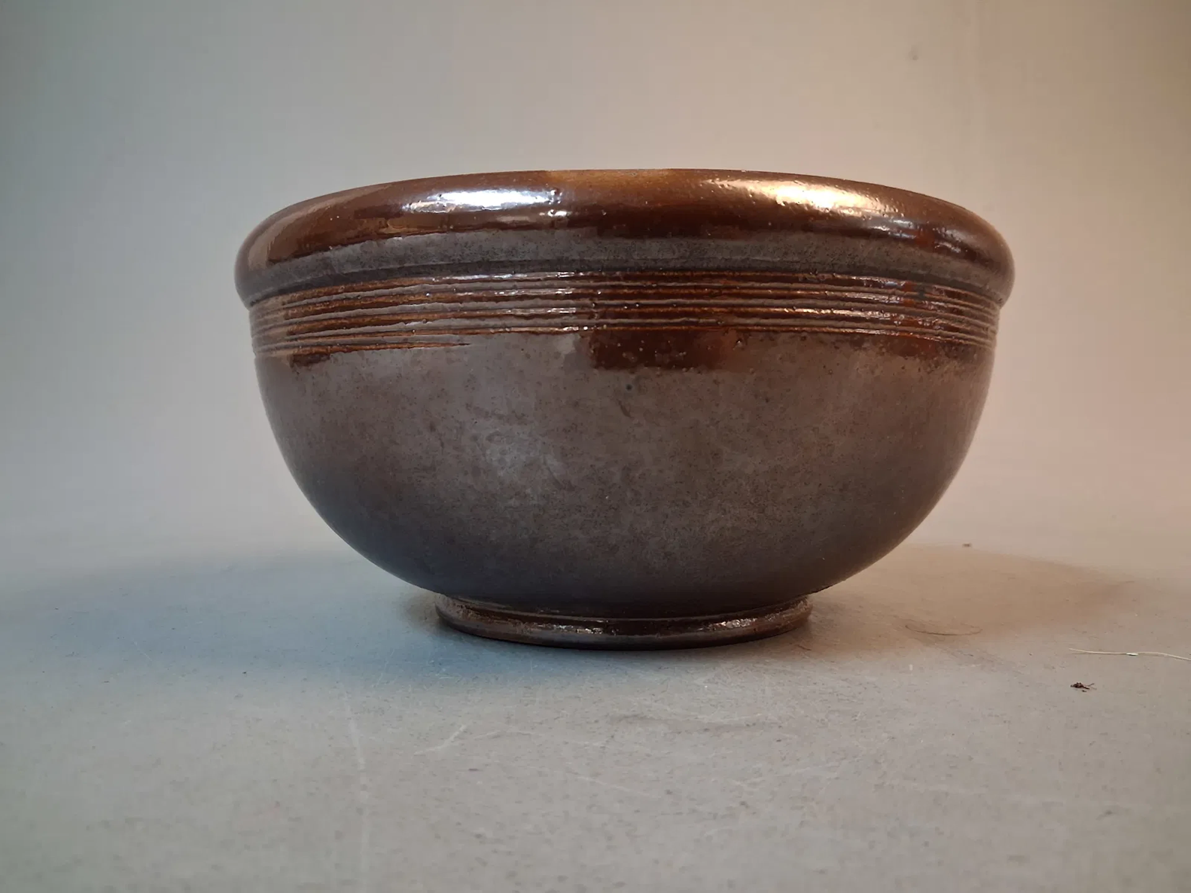 SVEN BOLIN. Senaps-skål, saltglaserat, Höganäs.