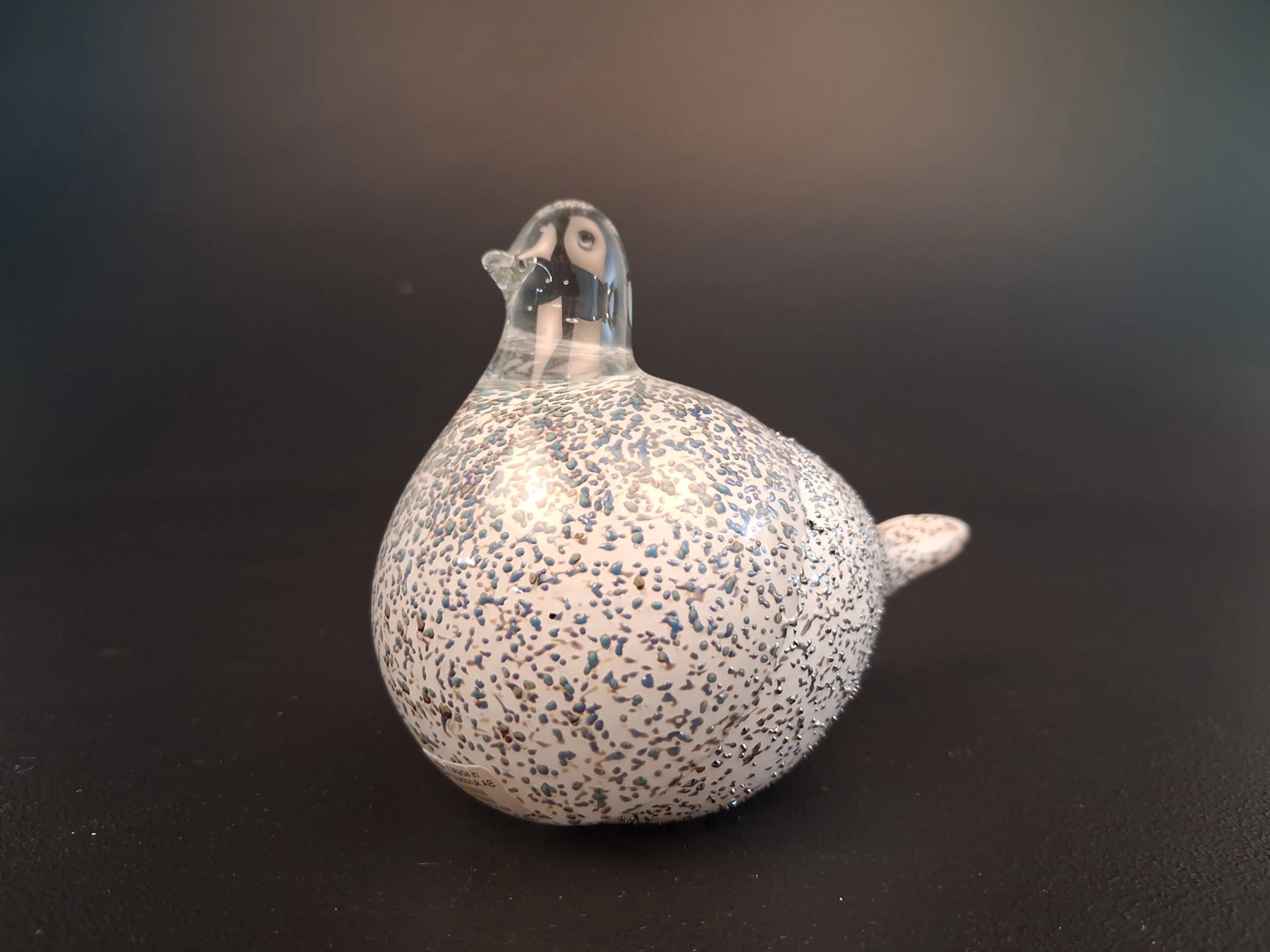 Skulptur. "Fågel", Glas, Etikettmärkt: Polar glasbruk AB, Haparanda.