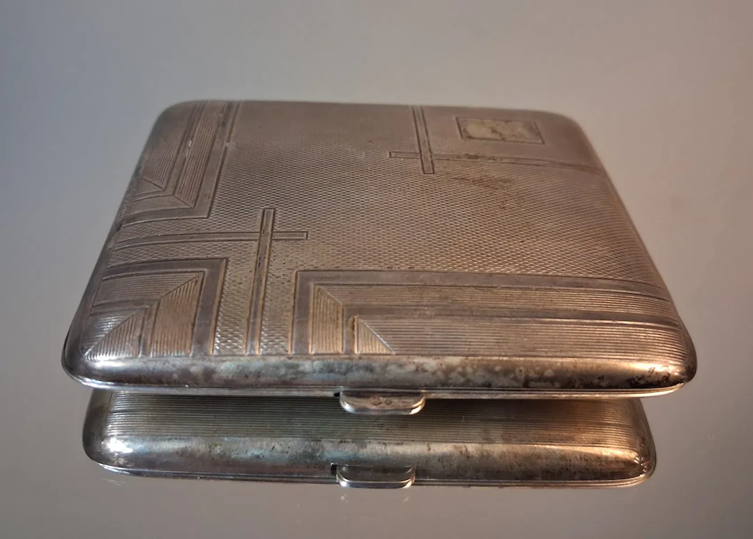 Cigarettetui. silver, 58gram.