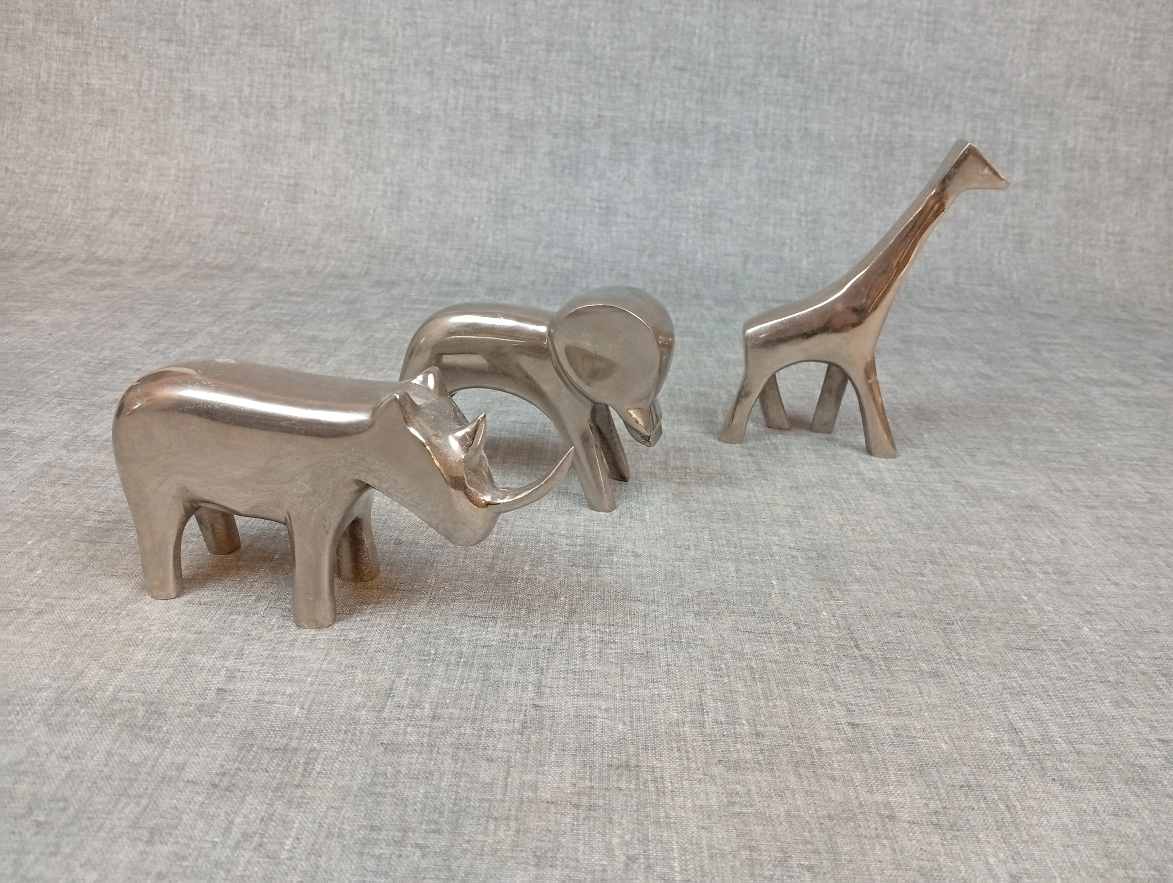 3 Skulpturer. "Djur", Aluminium, Form Living.