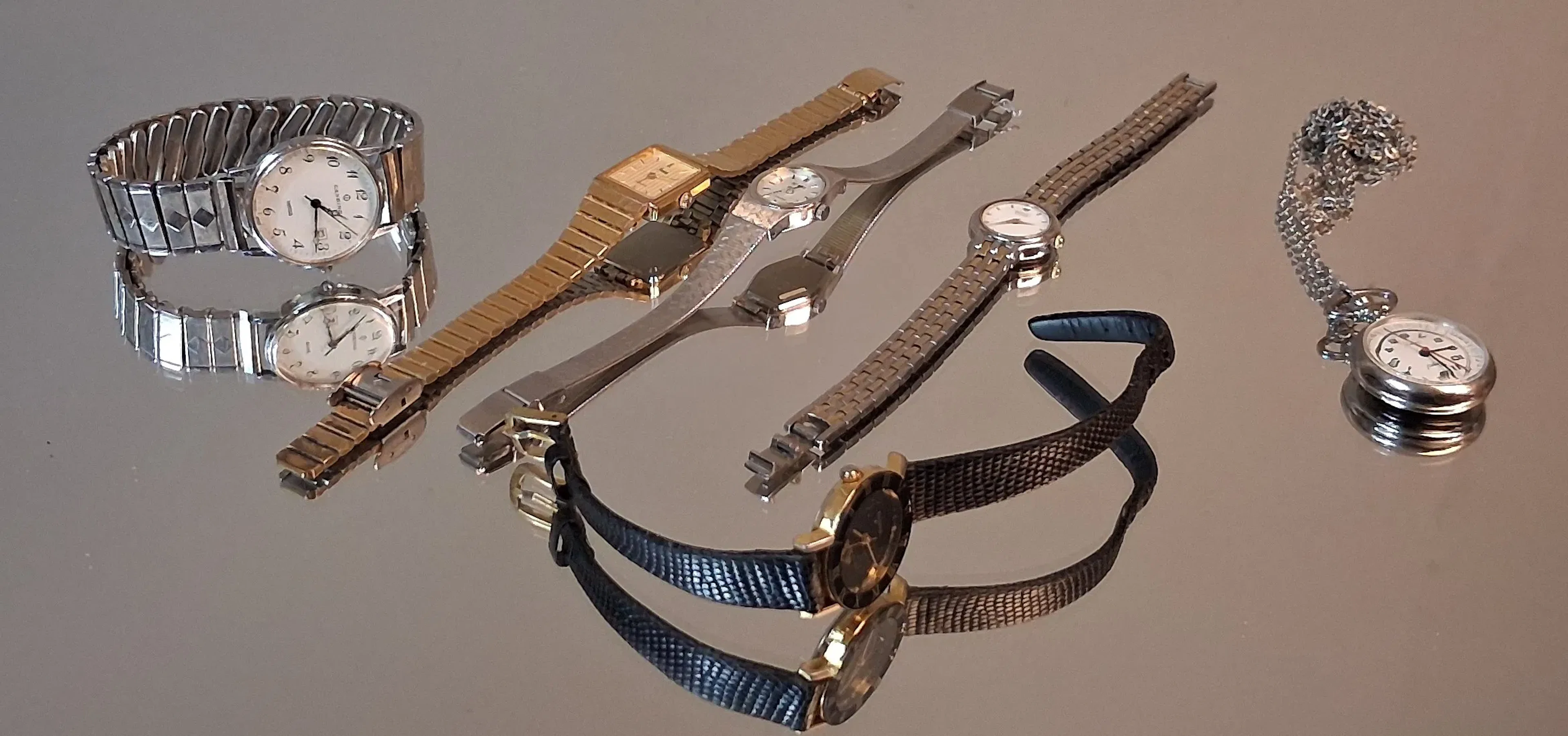 Diverse klockor. Bl.a Seiko, Inex m.m.