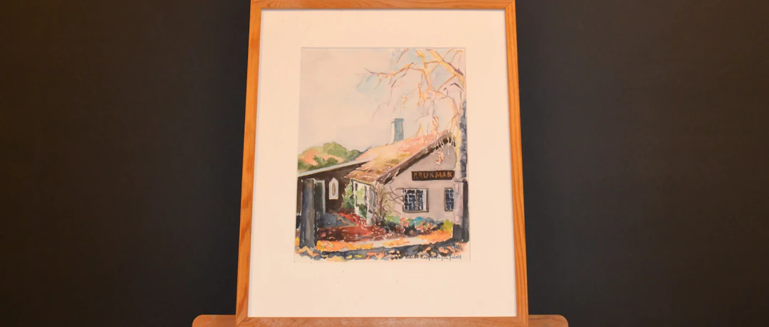 LILLAN BERG-HAGENFELDT. Akvarell, "Krukmakare-villan Laholm", signerad.