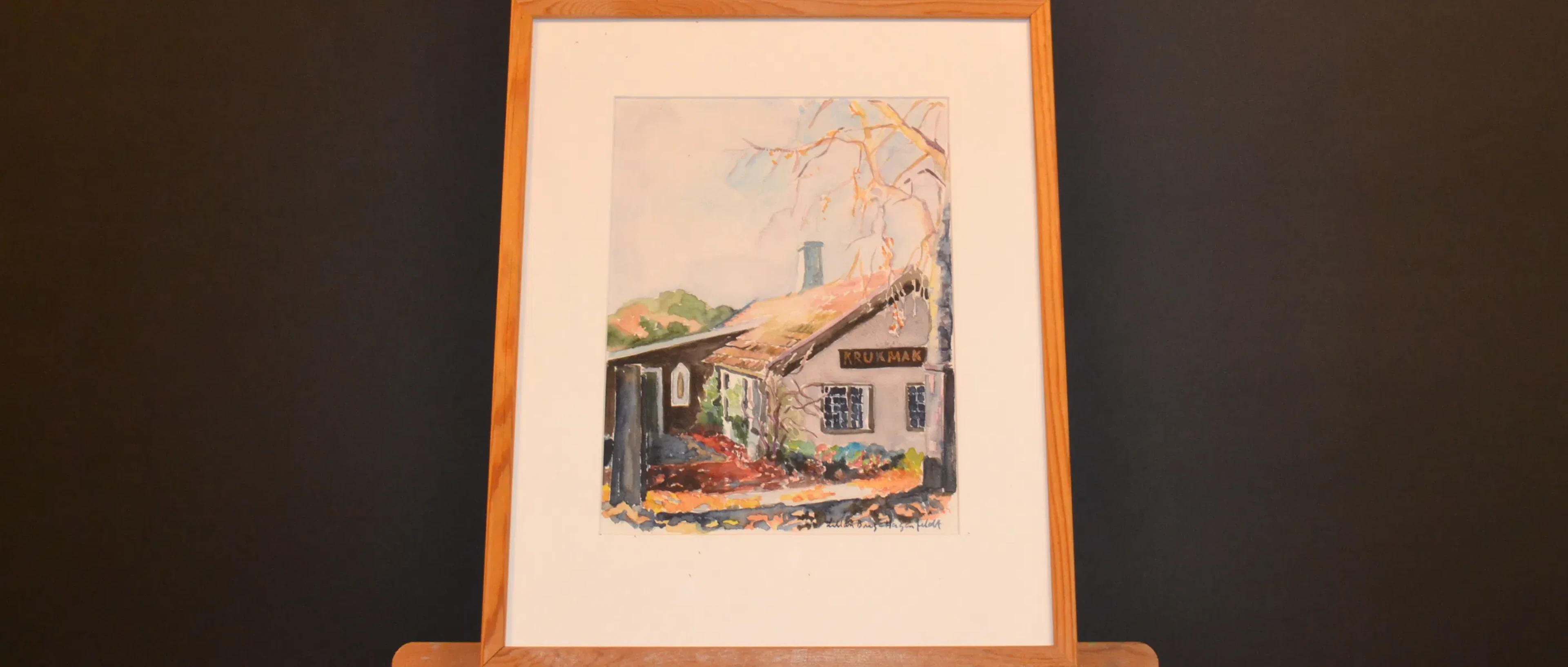 LILLAN BERG-HAGENFELDT. Akvarell, "Krukmakare-villan Laholm", signerad.