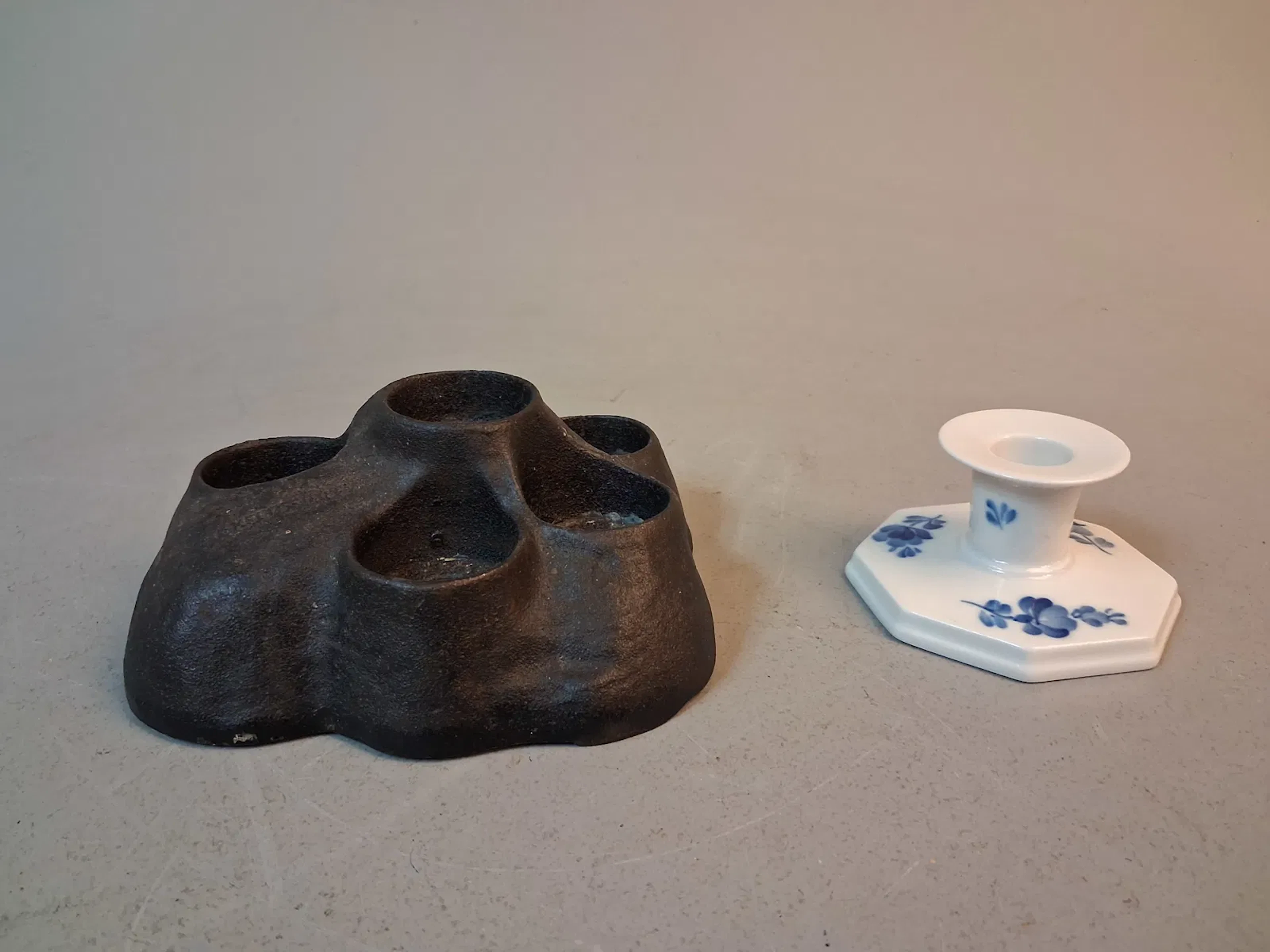 Ljusstake, "Stumpastake", skeppshult & ljusstake, "Blå Blomster"
