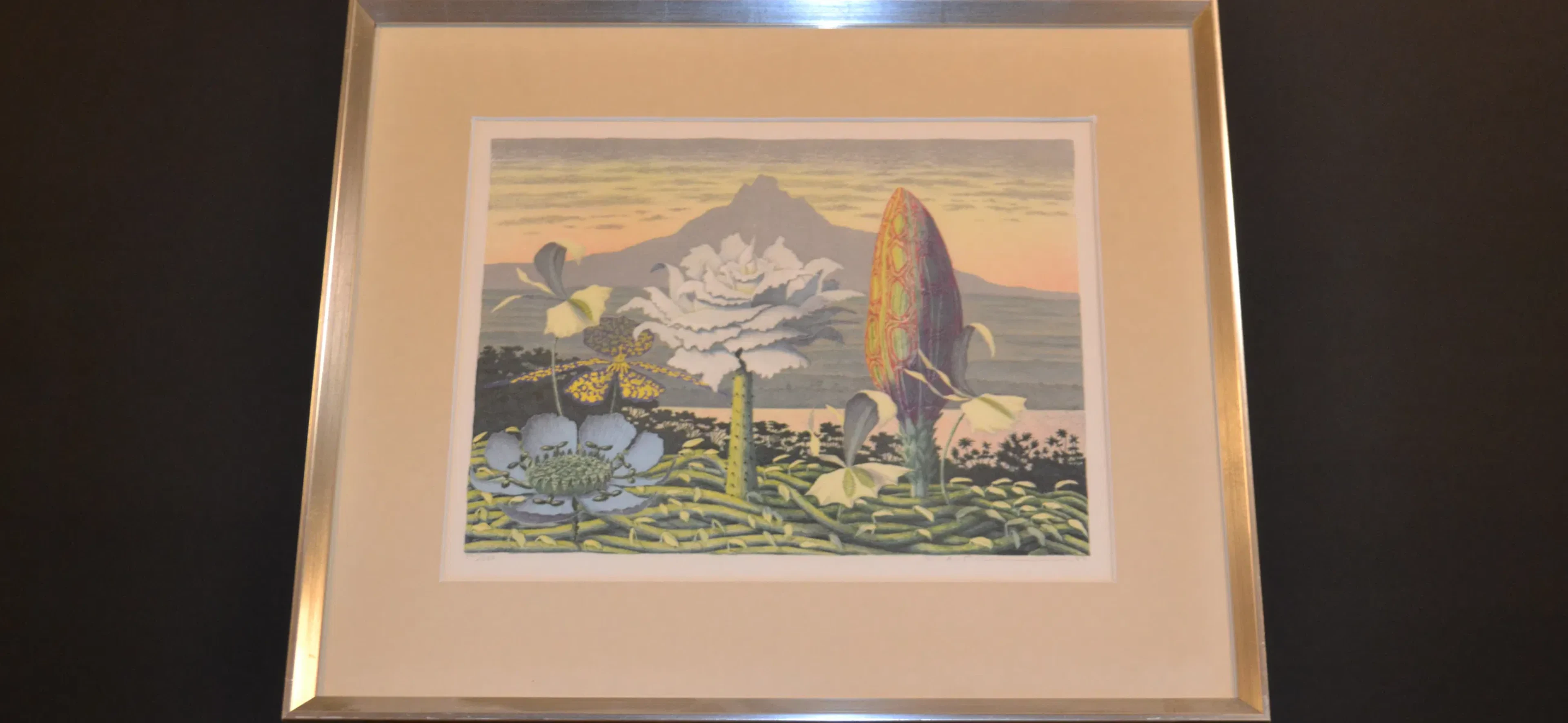 KARL-AXEL PEHRSSON. Färglitografi, "Exotiskt landskap", signerad