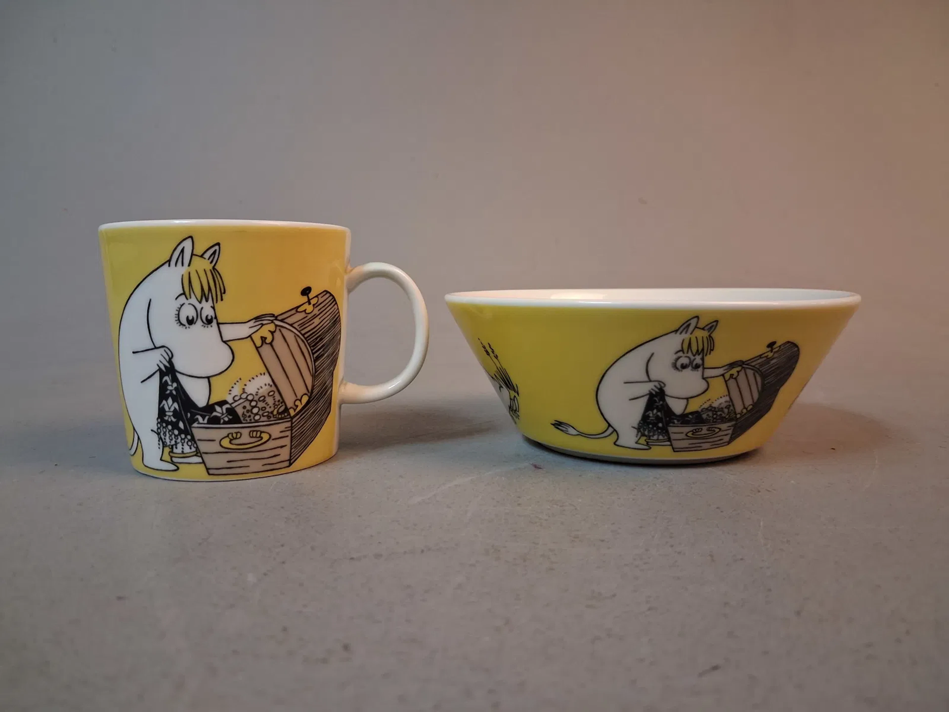 Frukost skål & mugg, Mumin. Arabia Finland.