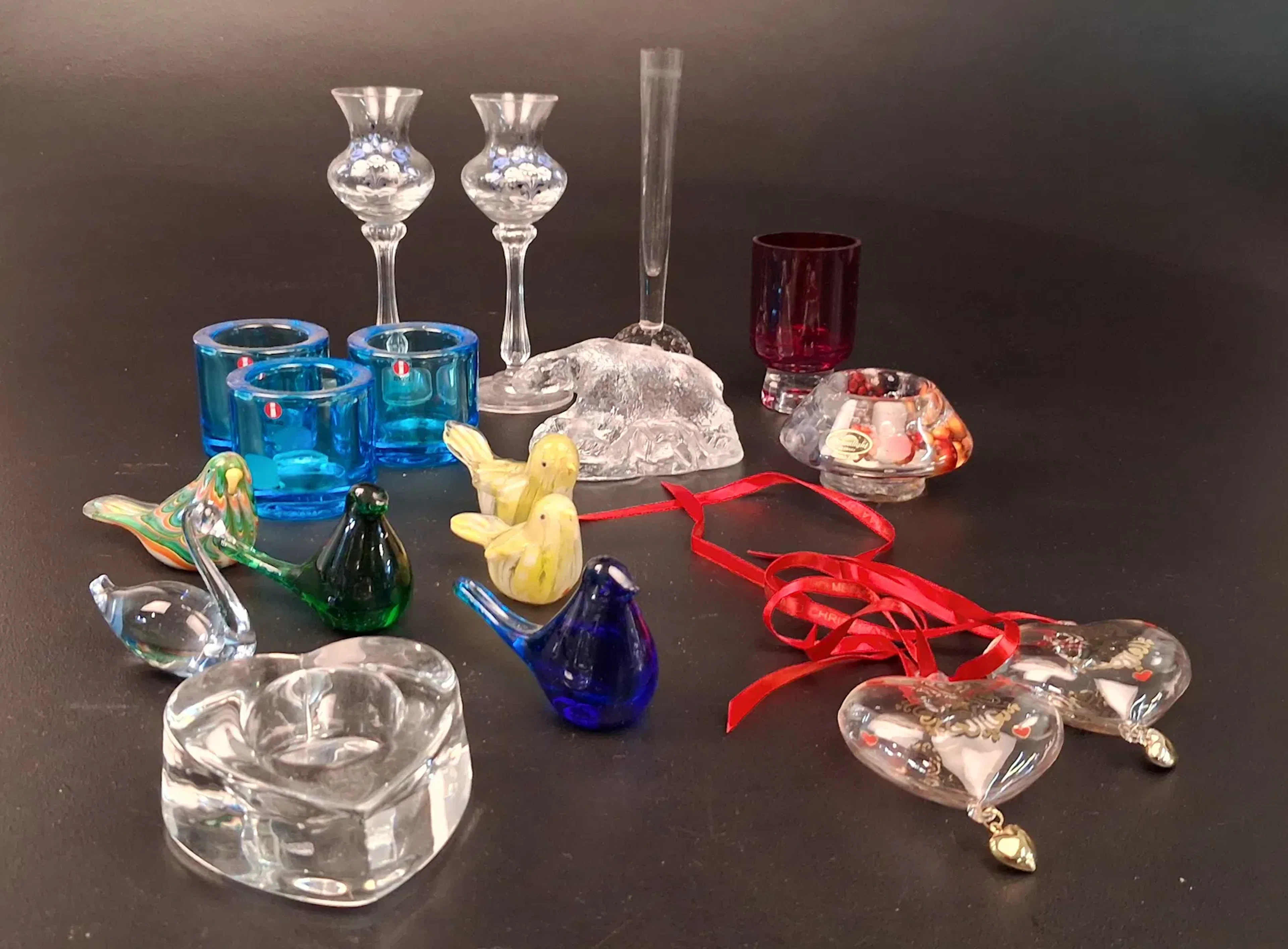 Diverse Glas. Bl.a Kivi, Iittala, Orrefors, glas fåglar m.m.