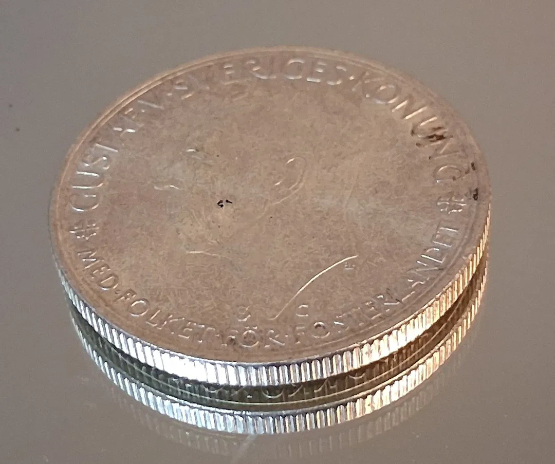 5 Kronor, Jubileumsutgåva 1935, silverhalt 80%, 25gram.
