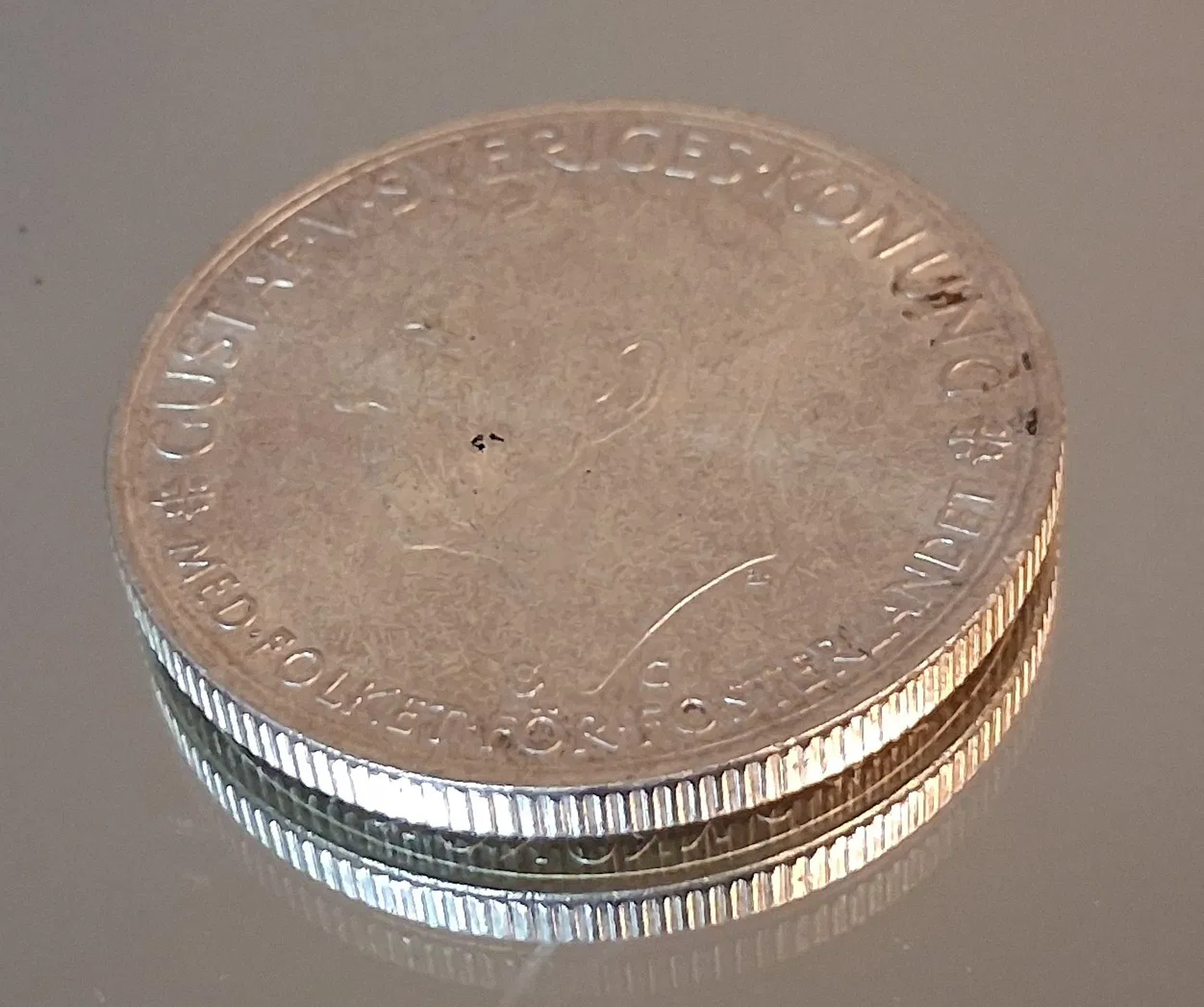 5 Kronor, Jubileumsutgåva 1935, silverhalt 80%, 25gram.