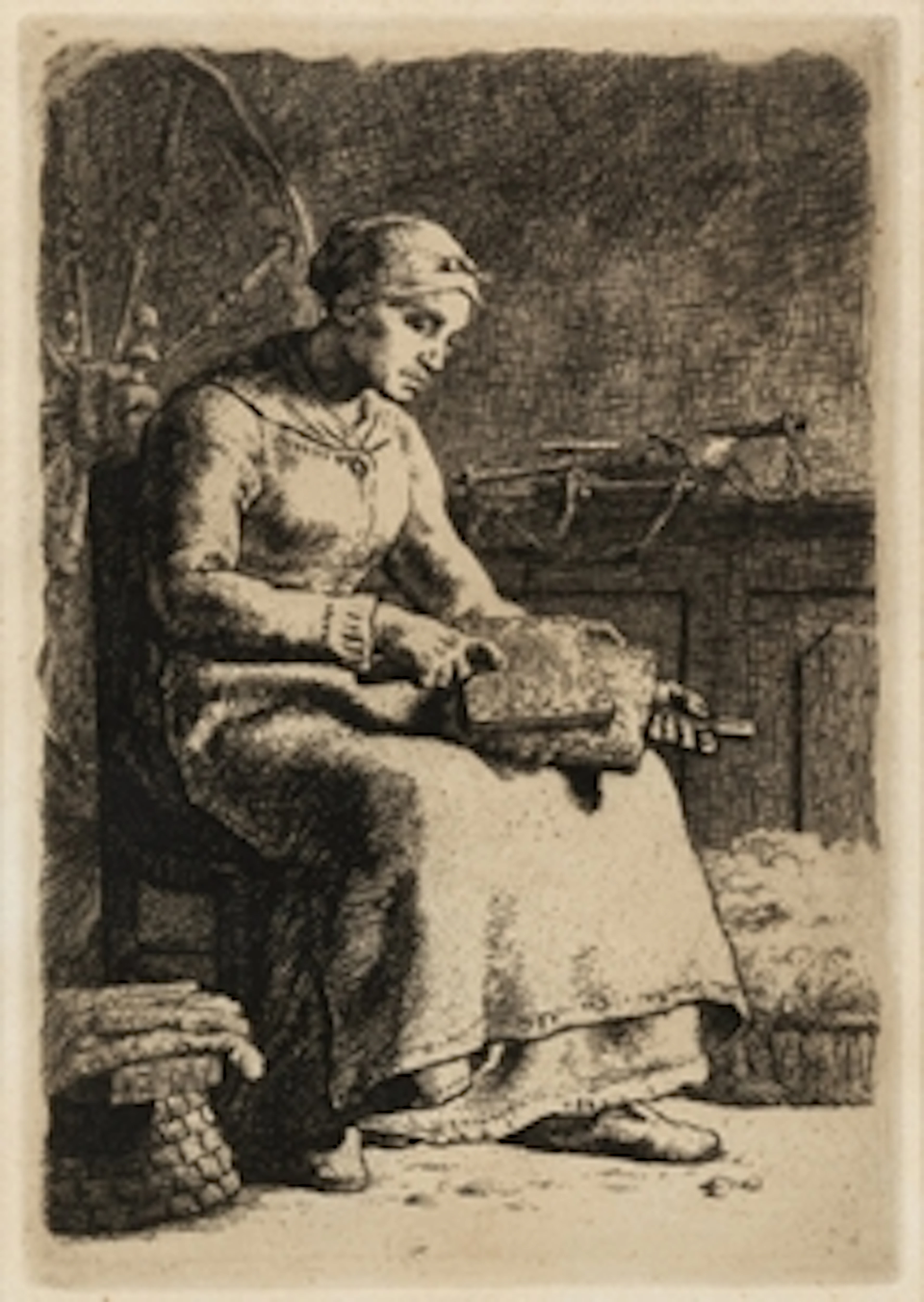 La cardeuse - Jean-François Millet