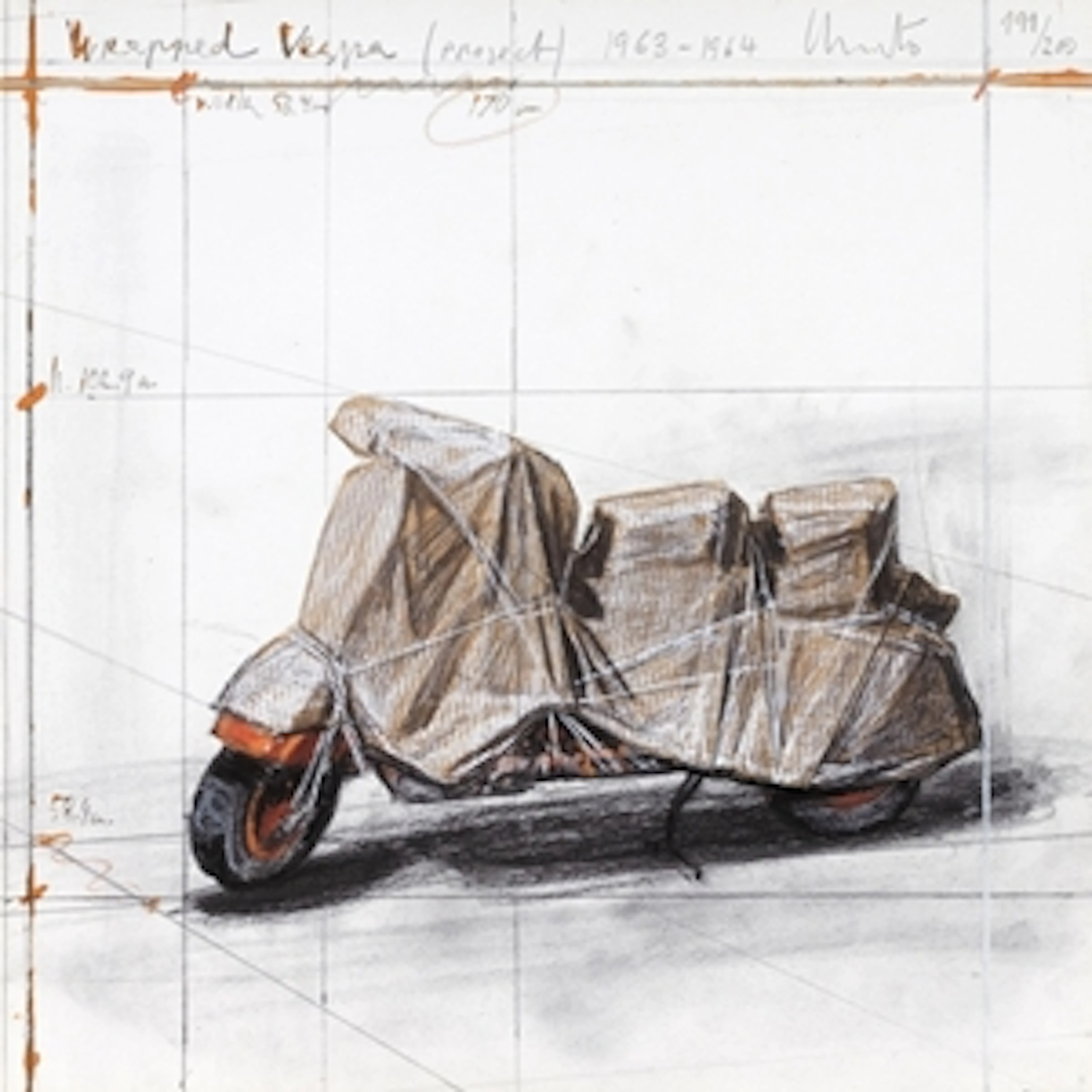 Wrapped Vespa, Project, 1963-64 - Christo