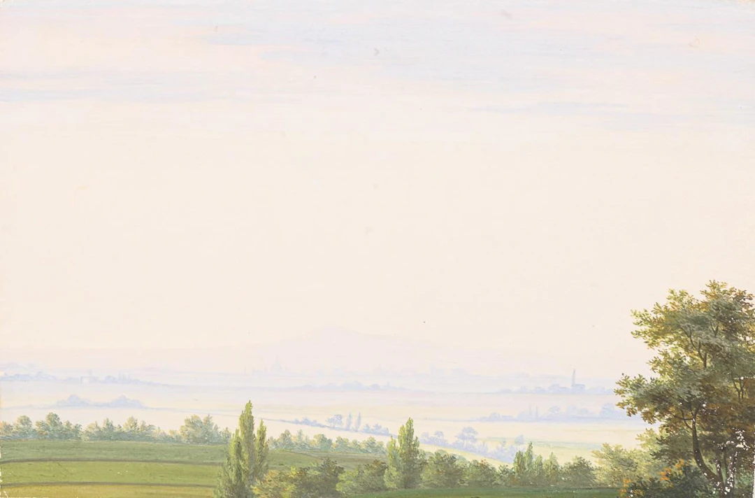Probably Dresden School, 19th century: Small, expansive landscape