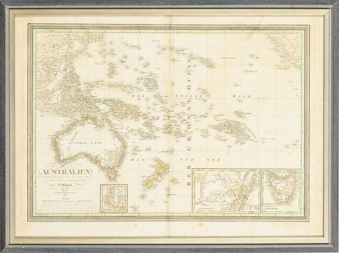 Map of Australia and the Pacific