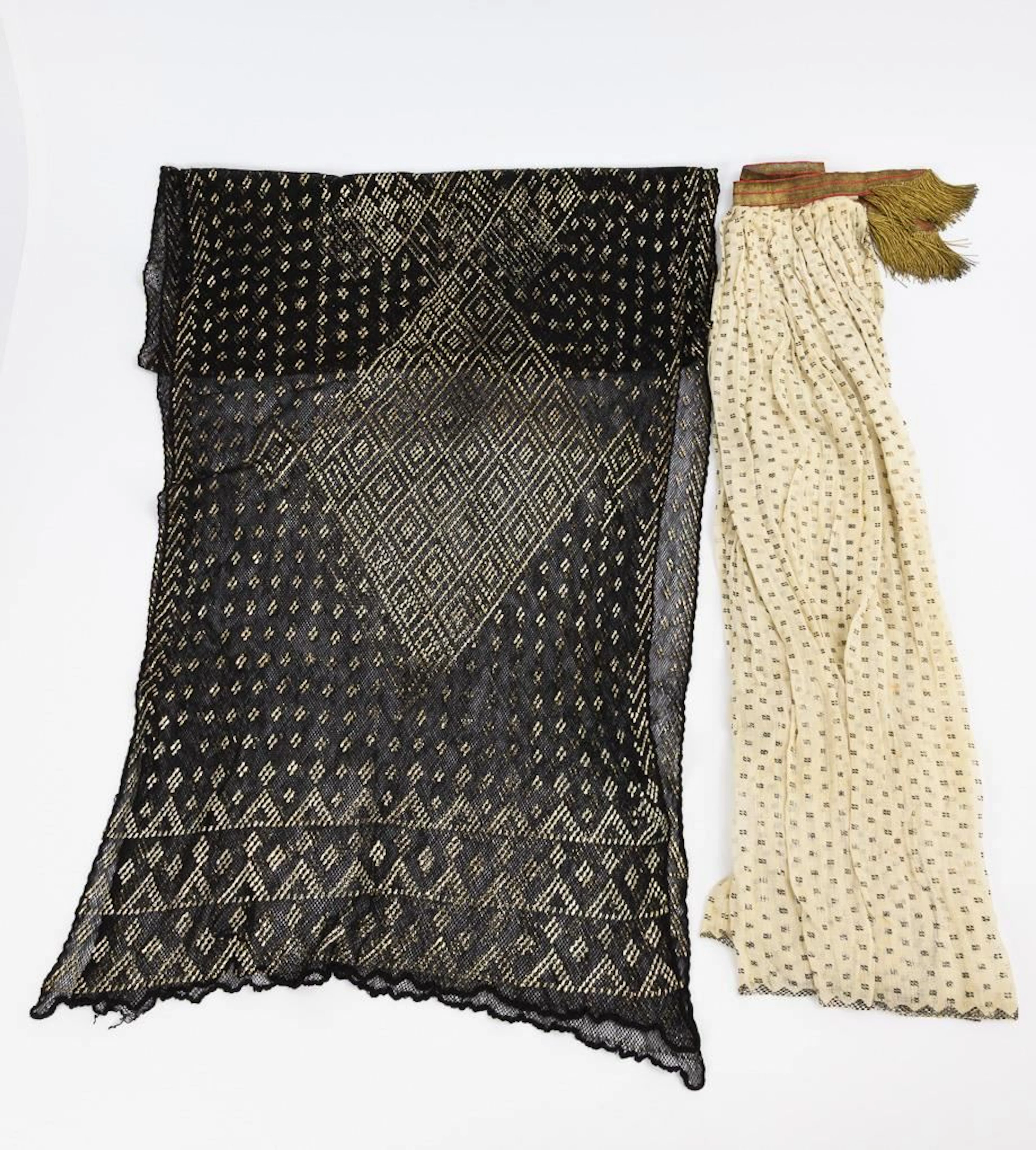 2 historical Assuit textiles, likely of Egyptian origin.