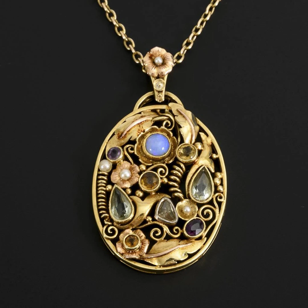 Stunning Giardinetto pendant with a variety of gemstones.