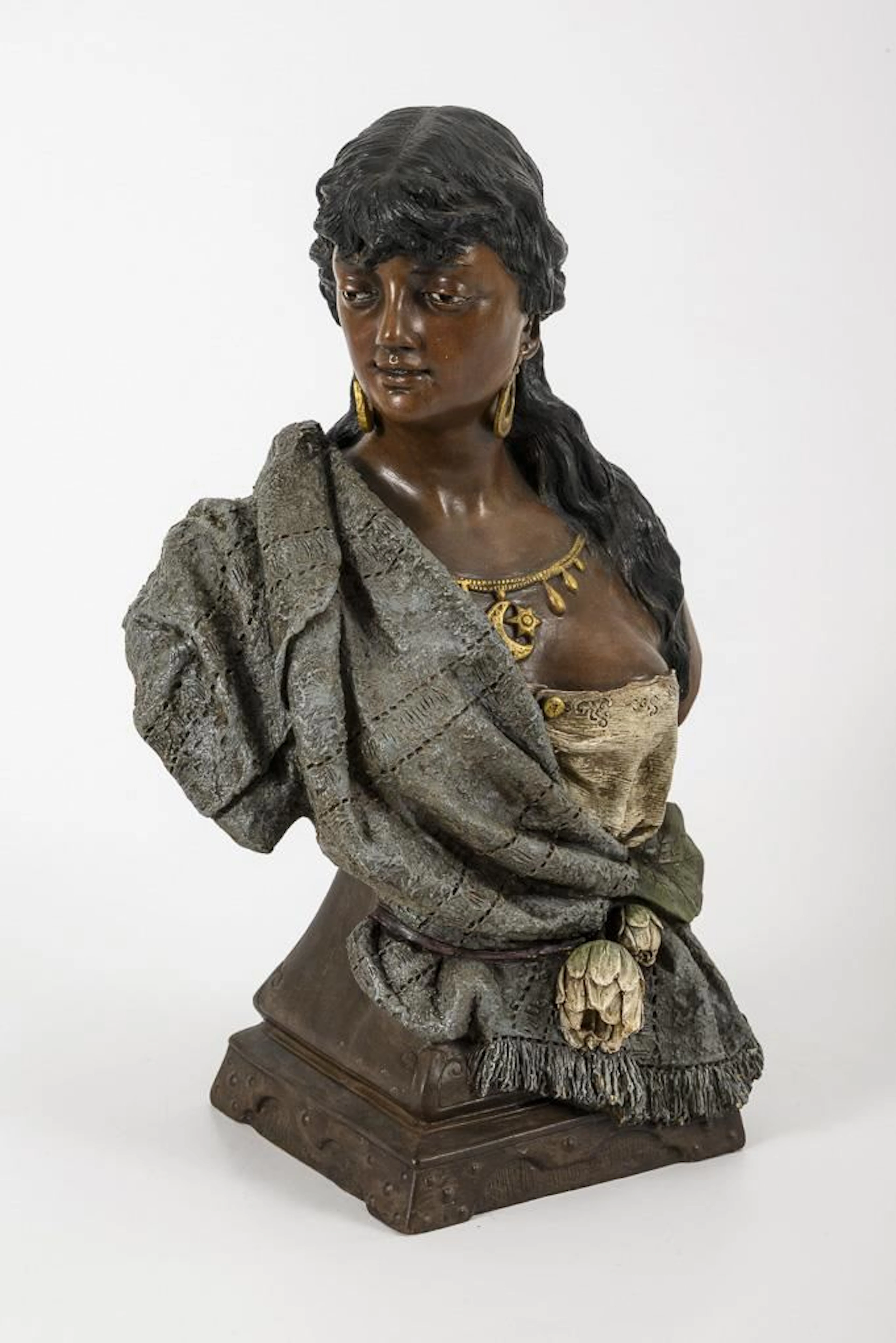 Bust of an Oriental Woman. Johann Maresch Clay and Earthenware, Aussig