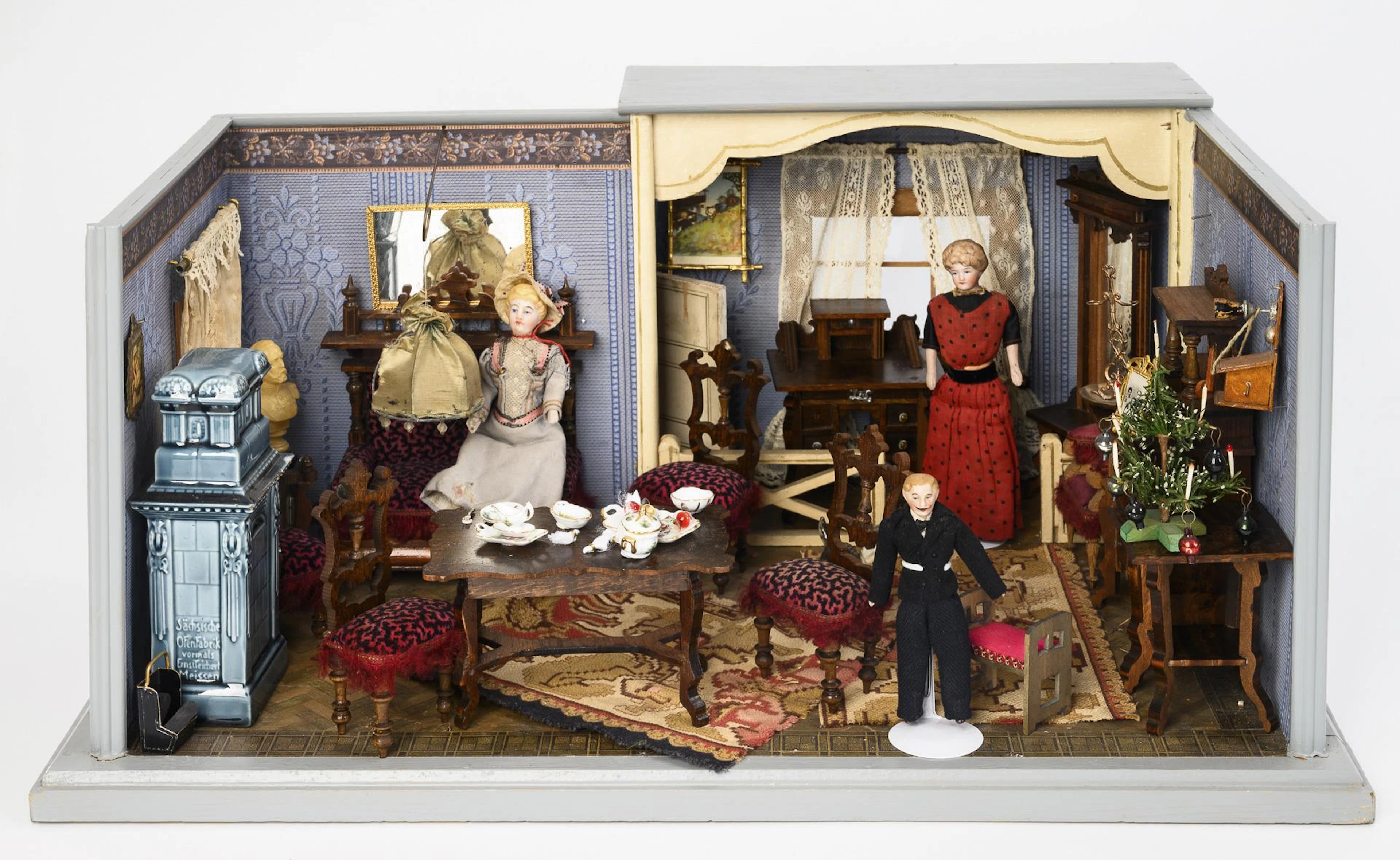 Doll's house with bay window.