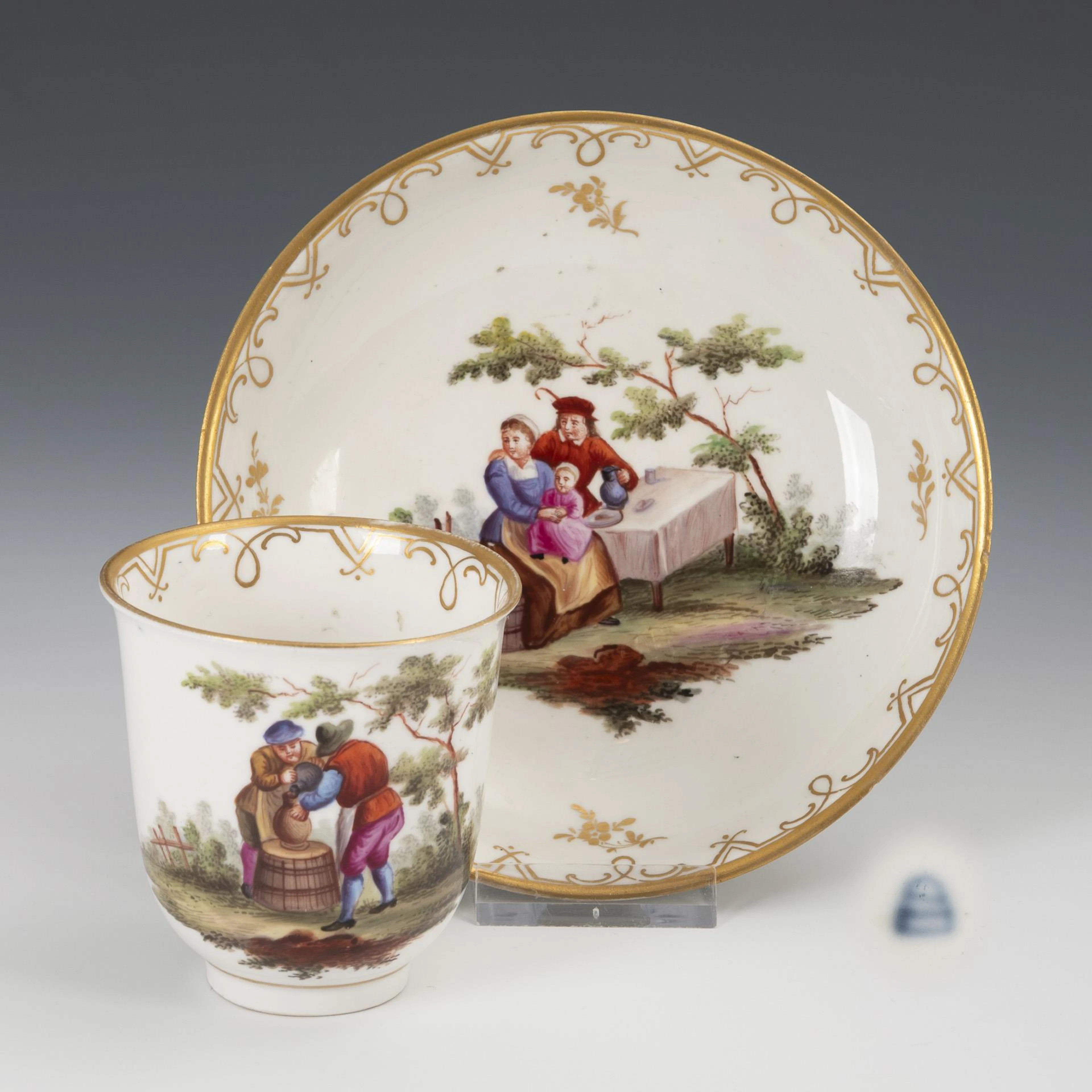 Baroque mug with peasant motif. Vienna.