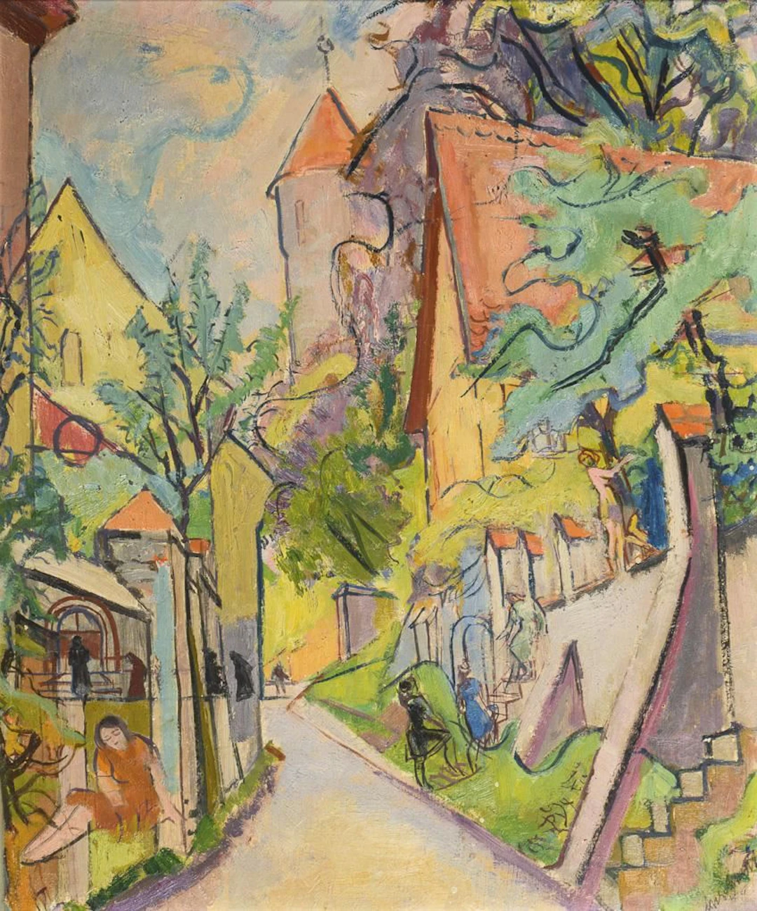 Indistinctly signed: Expressive Cityscape