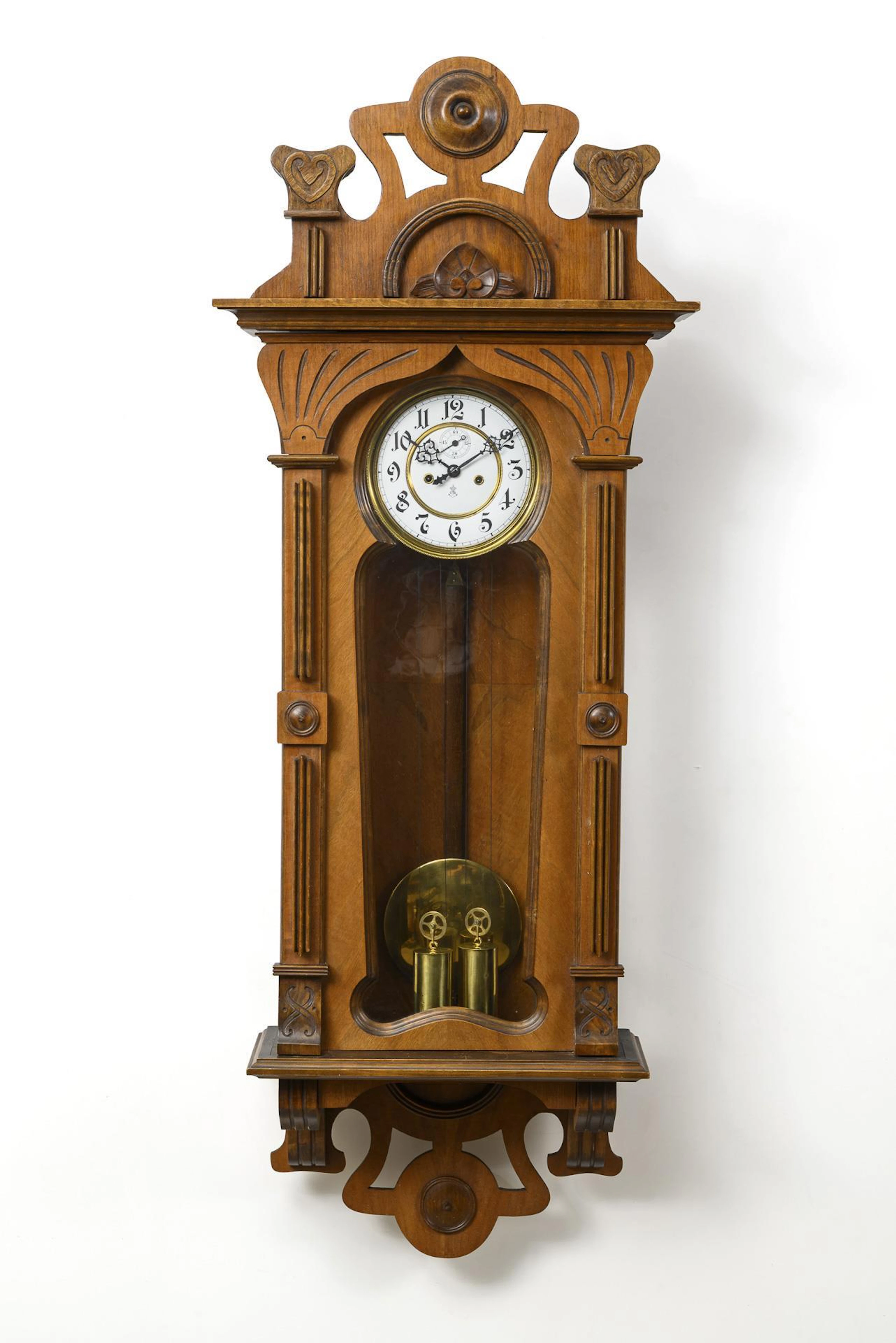 Art Nouveau regulator with 2 weights. Gustav Becker.