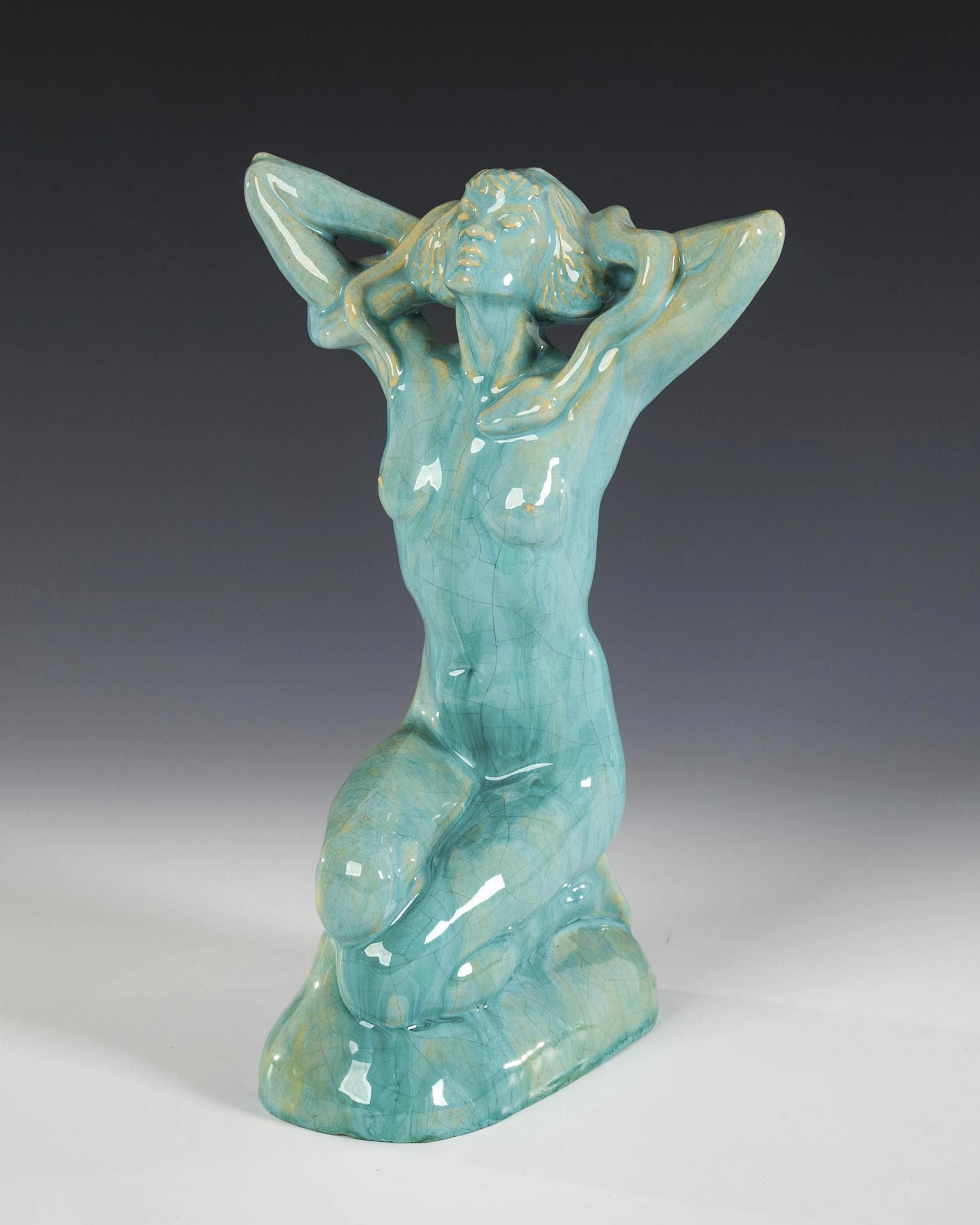 Female nude with snake. Rudolf Struck, Munich.