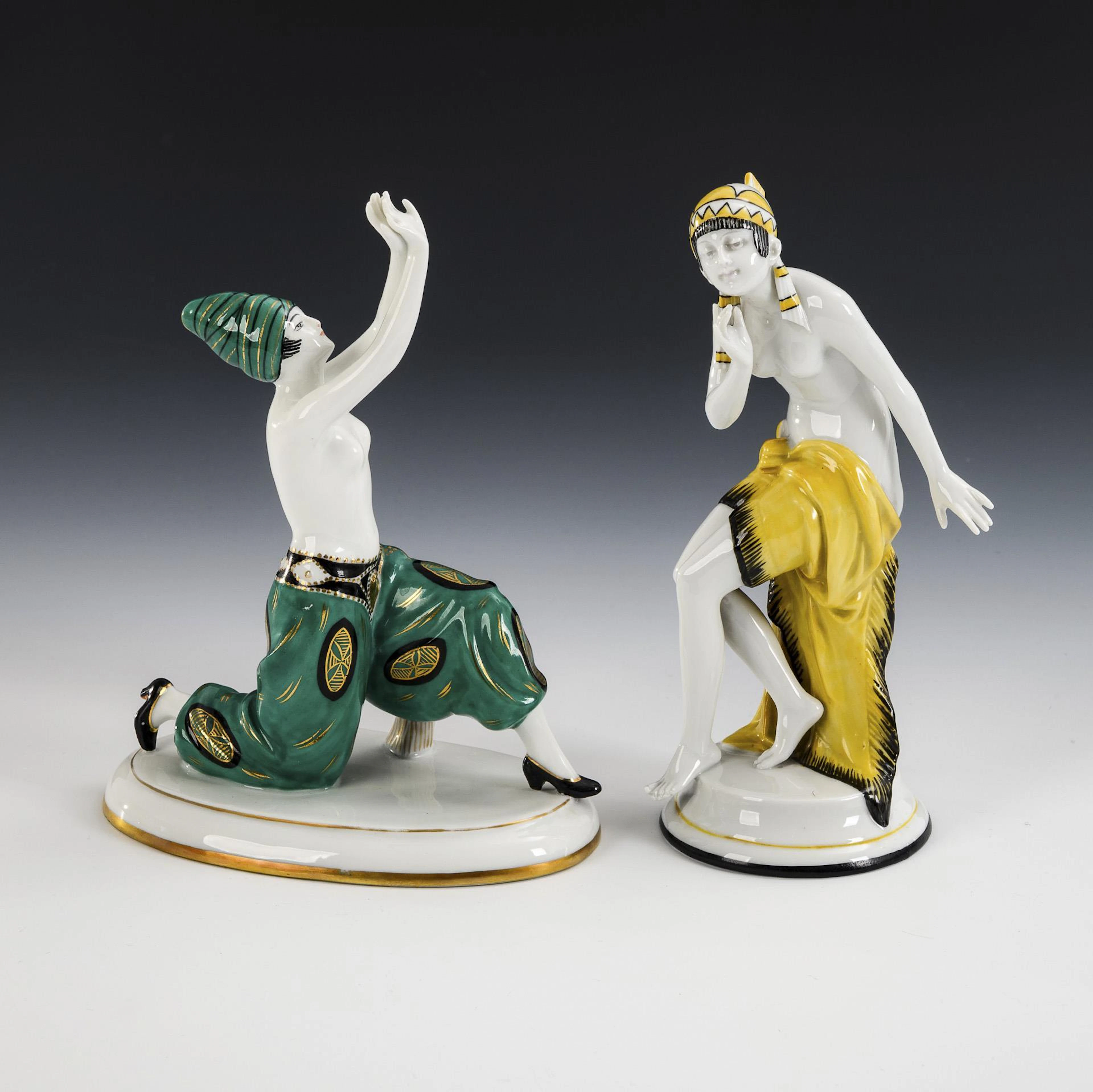 2 art deco dancers. Galluba & Hofmann.