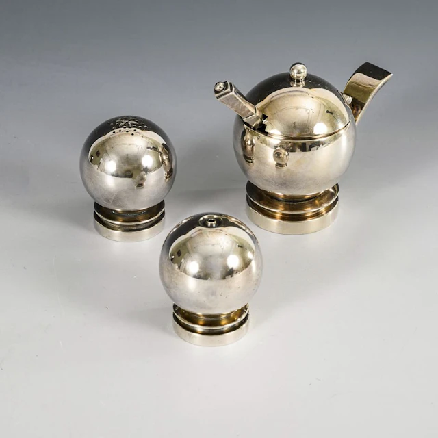 3-piece designer spice set. Georg Jensen.