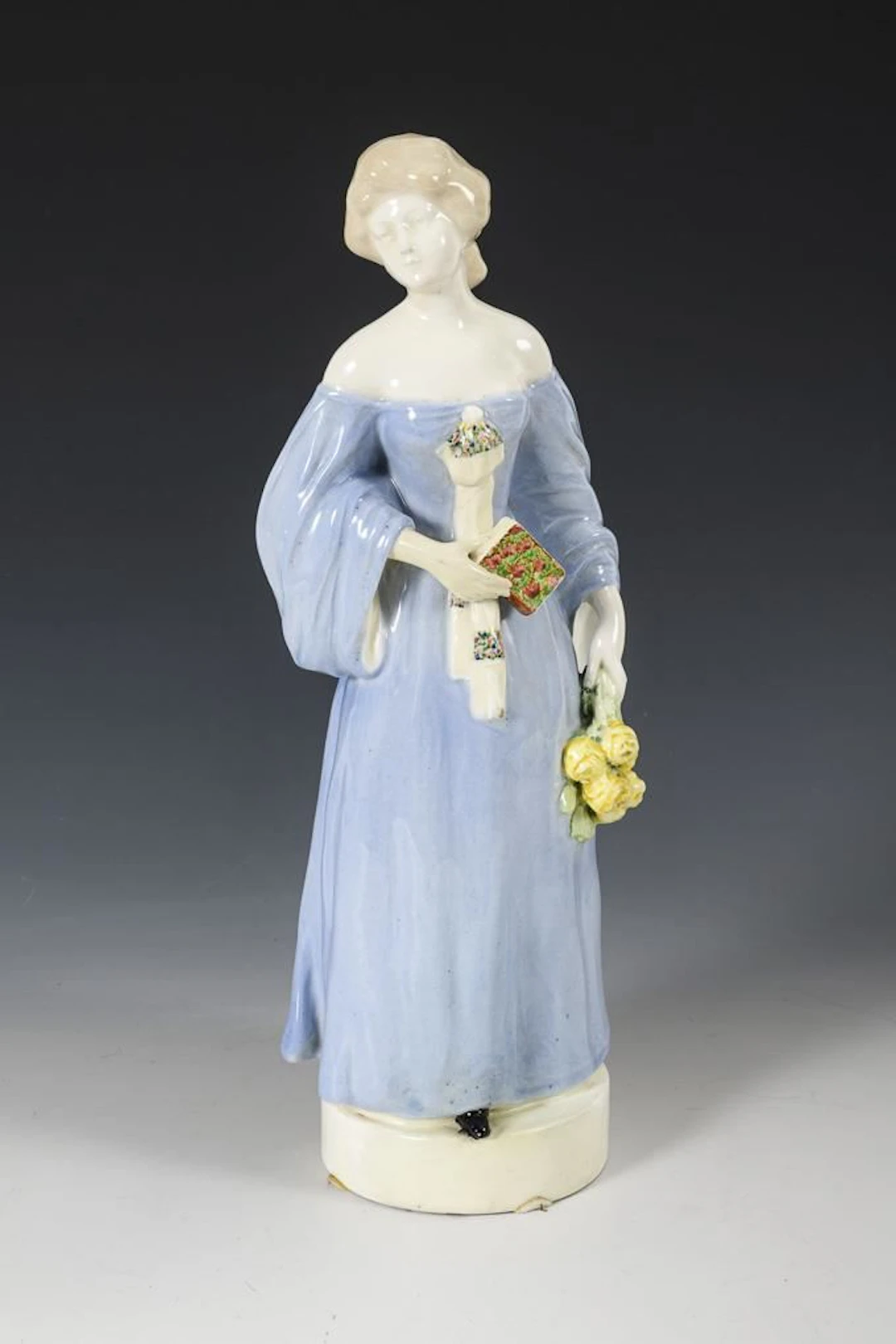 Lady in a light blue dress. Vienna-based manufacturer Friedrich Goldscheider.