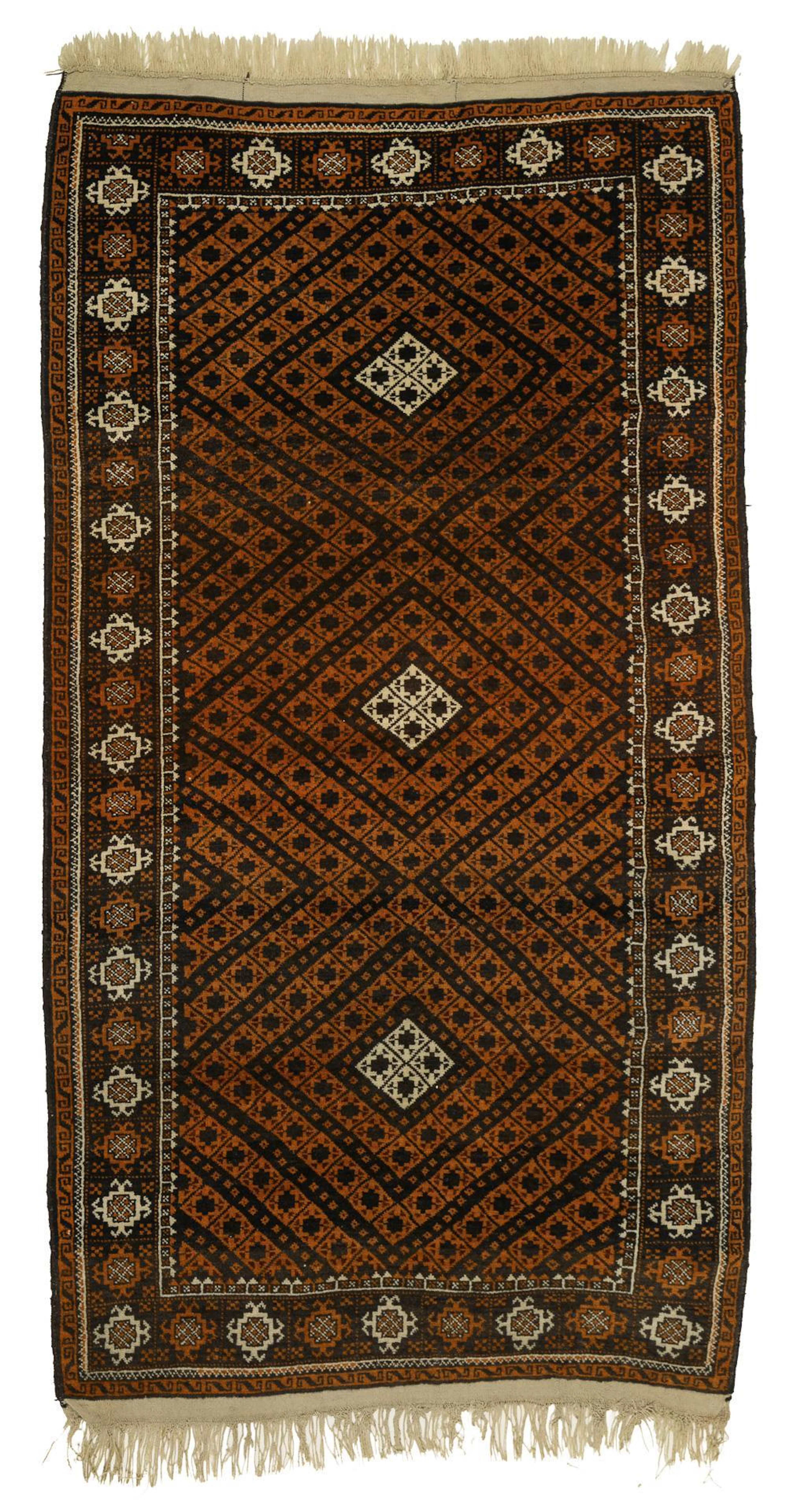 "Baluch" knotted rug.