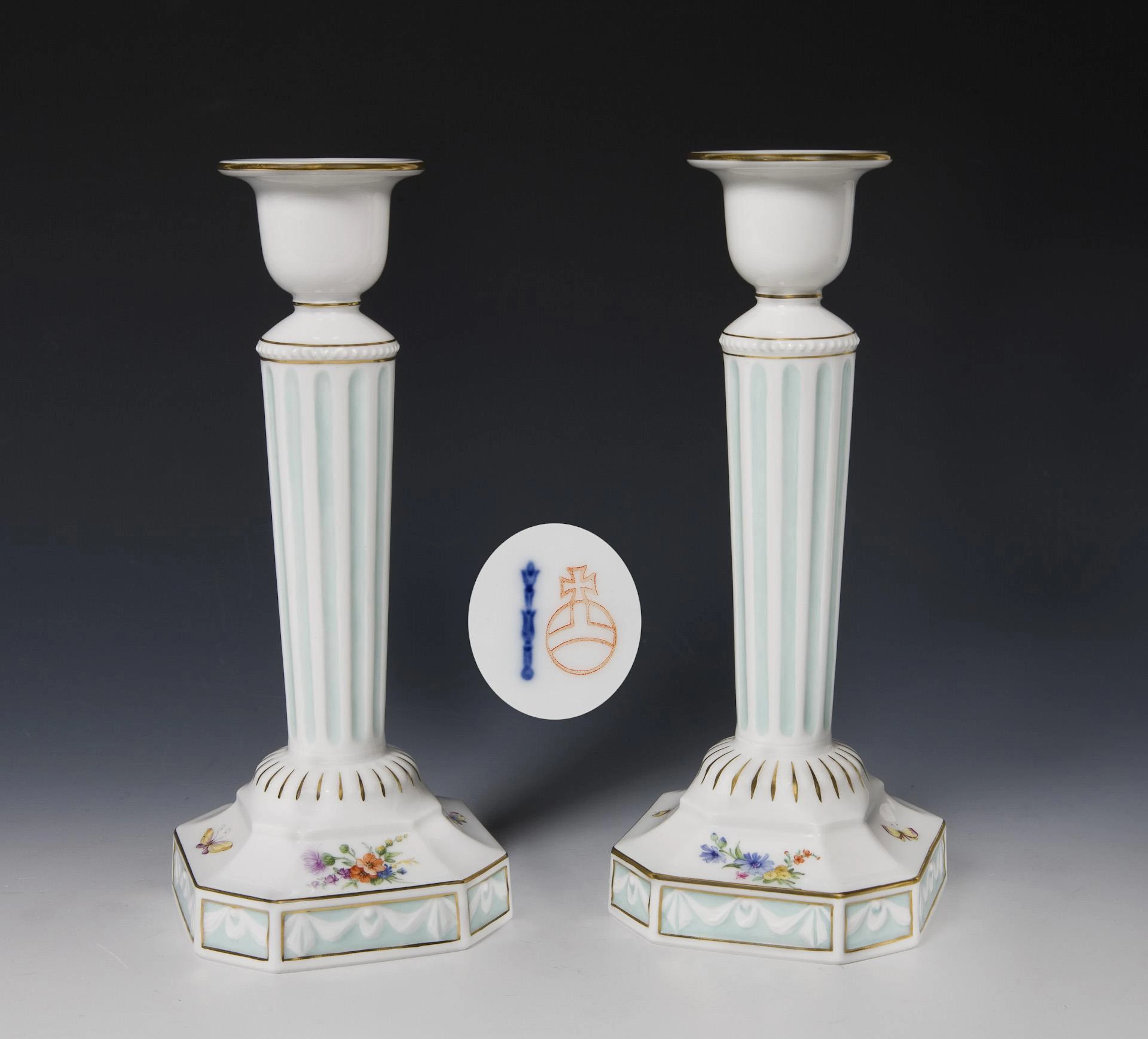 Pair of candlesticks. KPM Berlin.