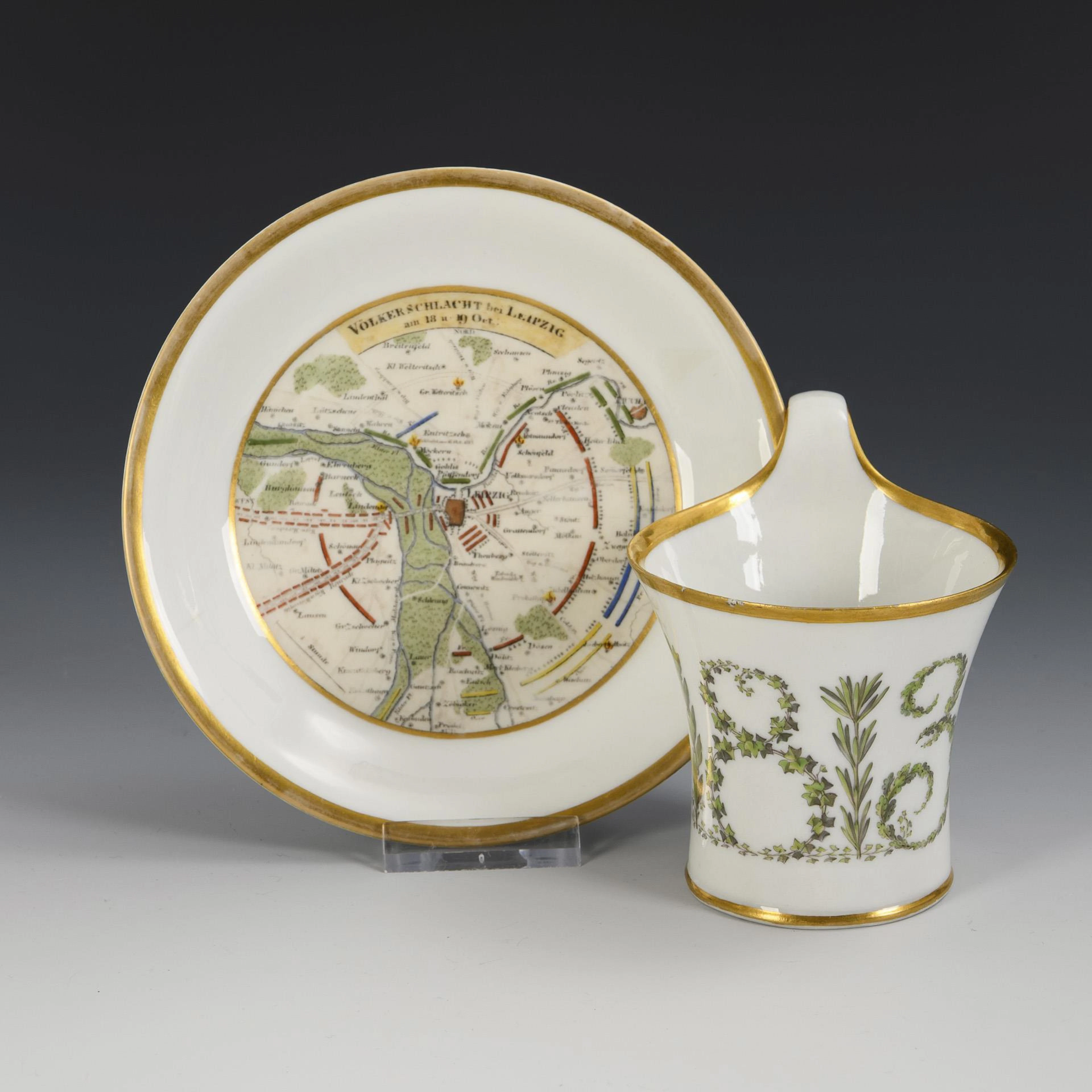 Vitrine cup commemorating the Battle of Leipzig 1813. KPM Berlin.
