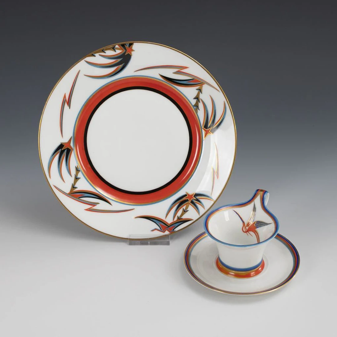 Art Deco mocha cup and saucer. Rosenthal.
