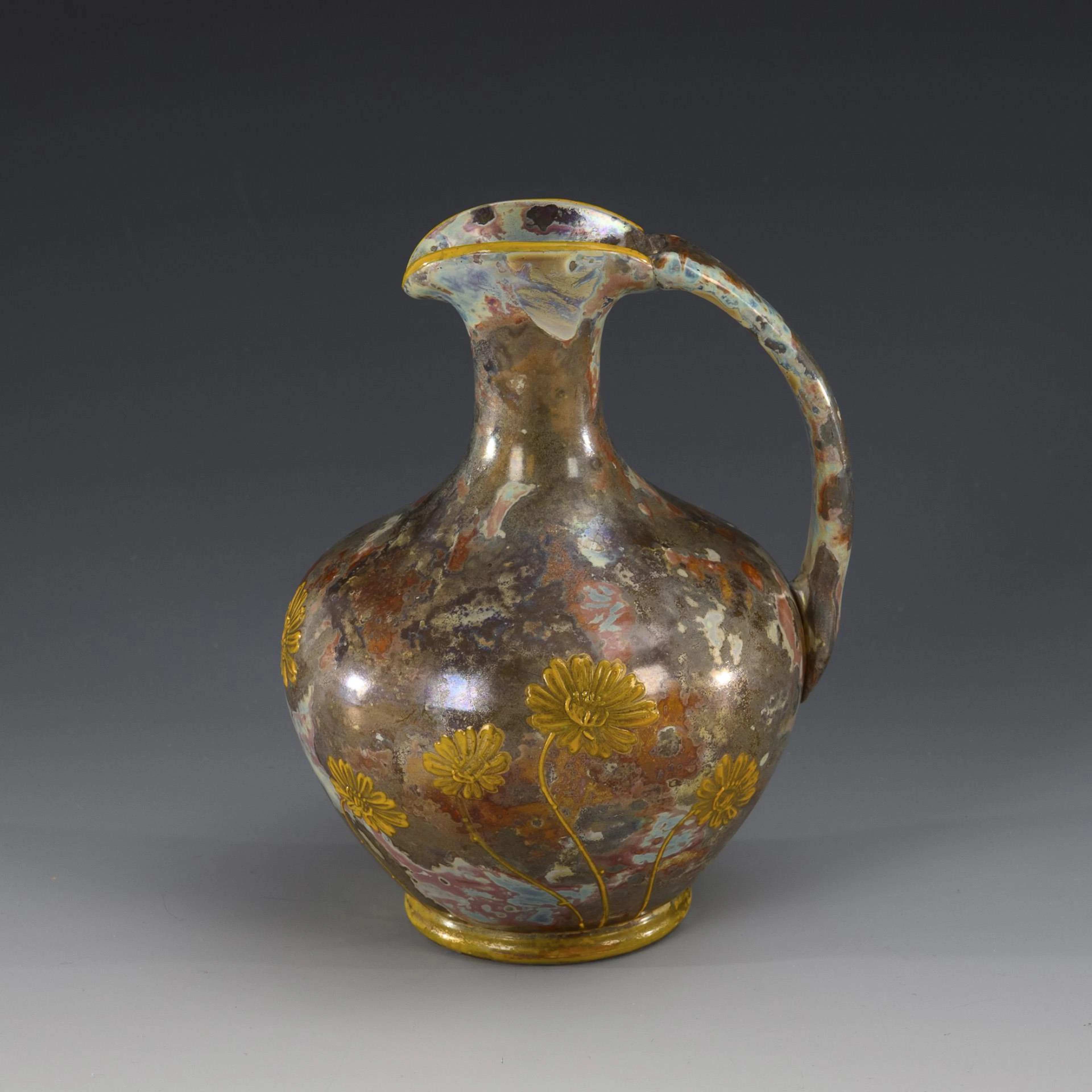 Handled vase Pandora glass with enamel decoration. Knizek.